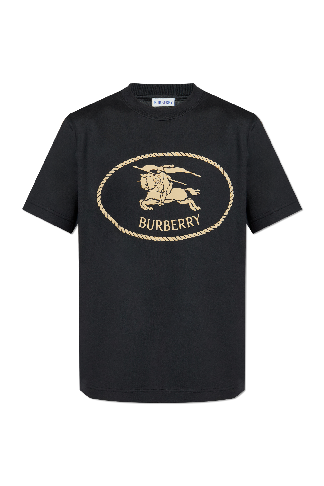 Burberry T-shirt Z Logo, Mężczyźni, Czarny