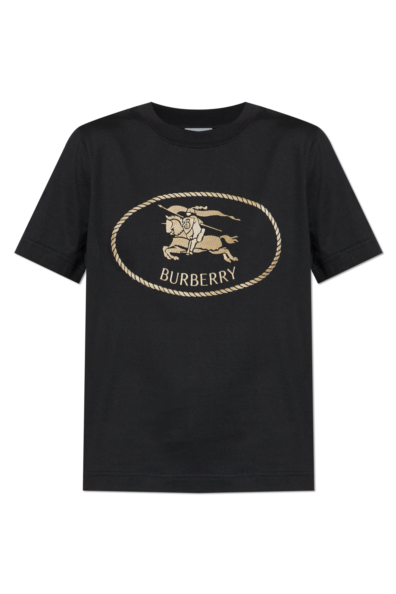 Burberry T-shirt Z Logo, Kobiety, Czarny