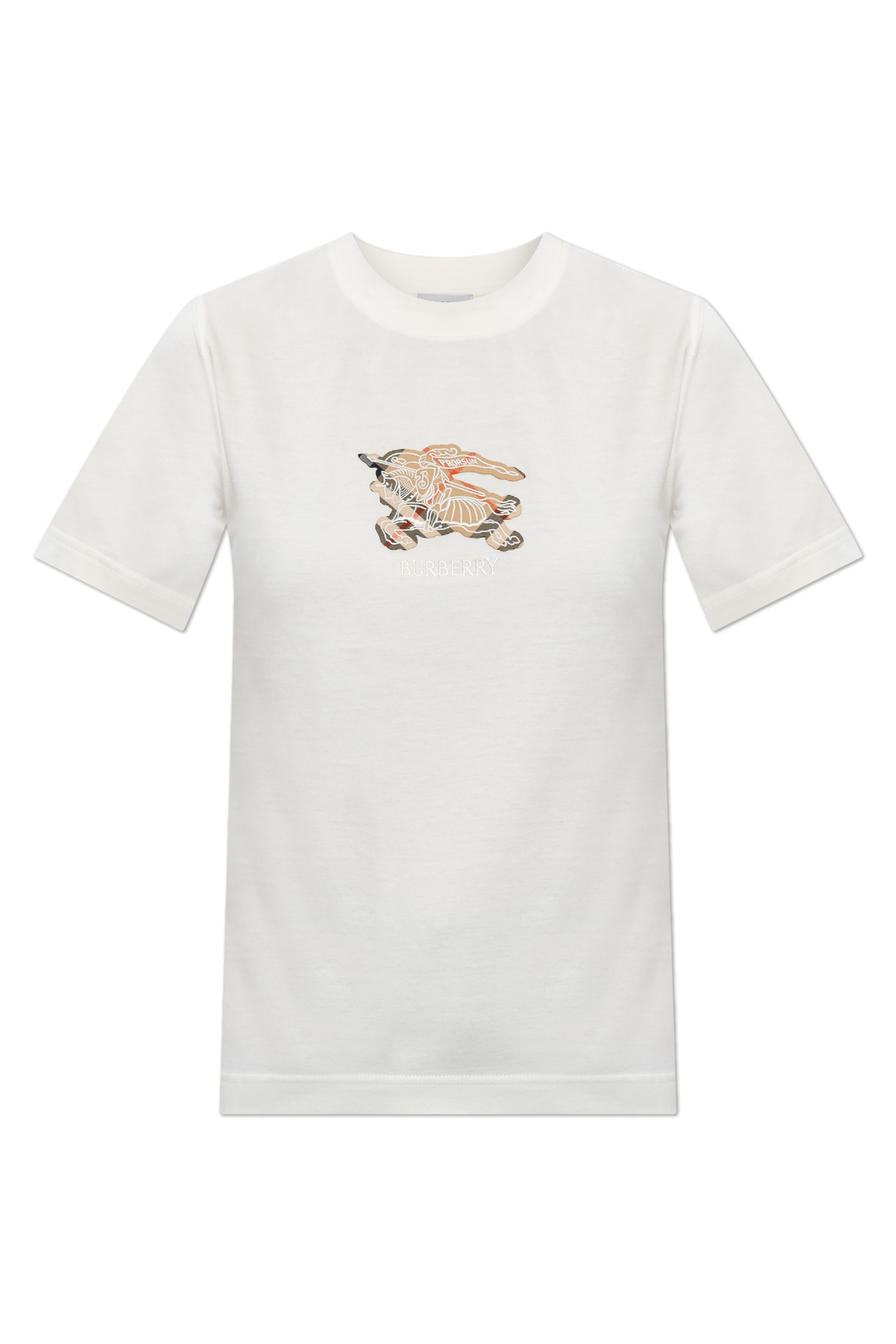 Burberry T-shirt Z Logo, Kobiety, Biały
