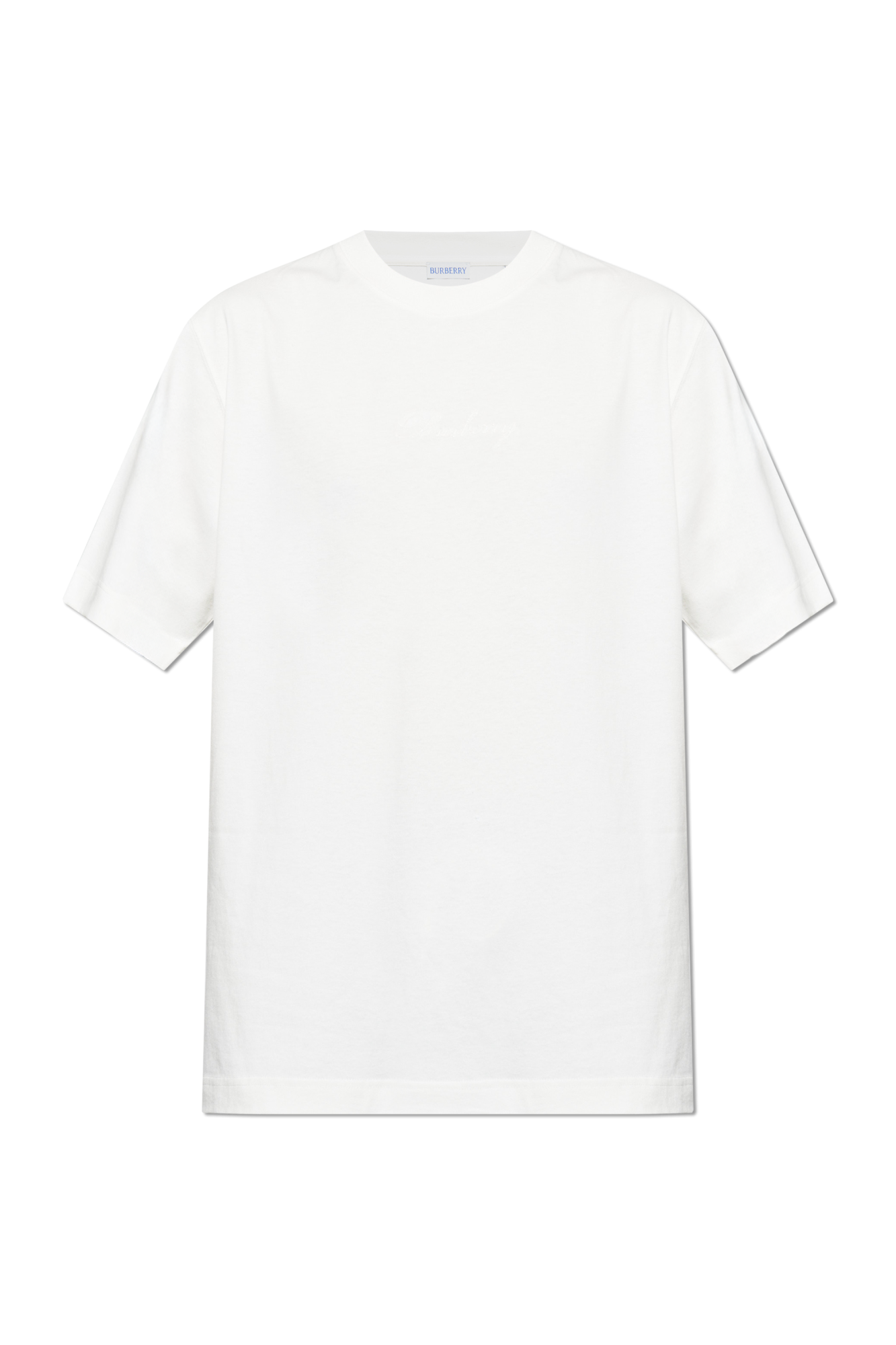 Burberry T-shirt Z Wyszytym Logo, Mężczyźni, Biały