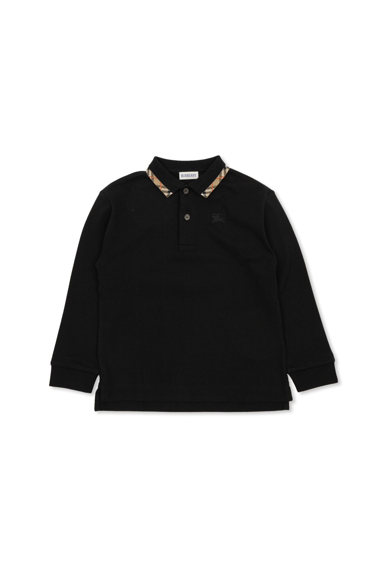 Burberry Kids Polo Z Długimi Rękawami, Unisex, Czarny