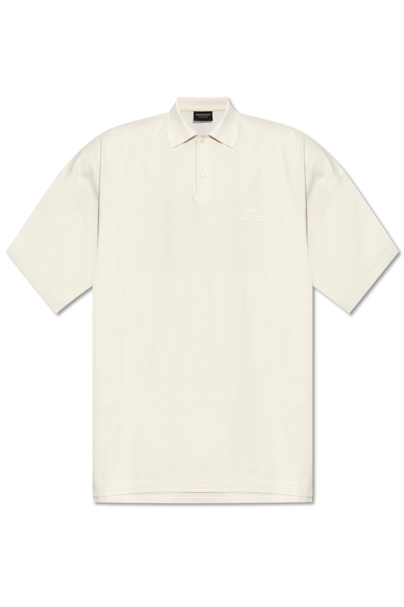 Balenciaga Polo Z Logo, Mężczyźni, Kremowy