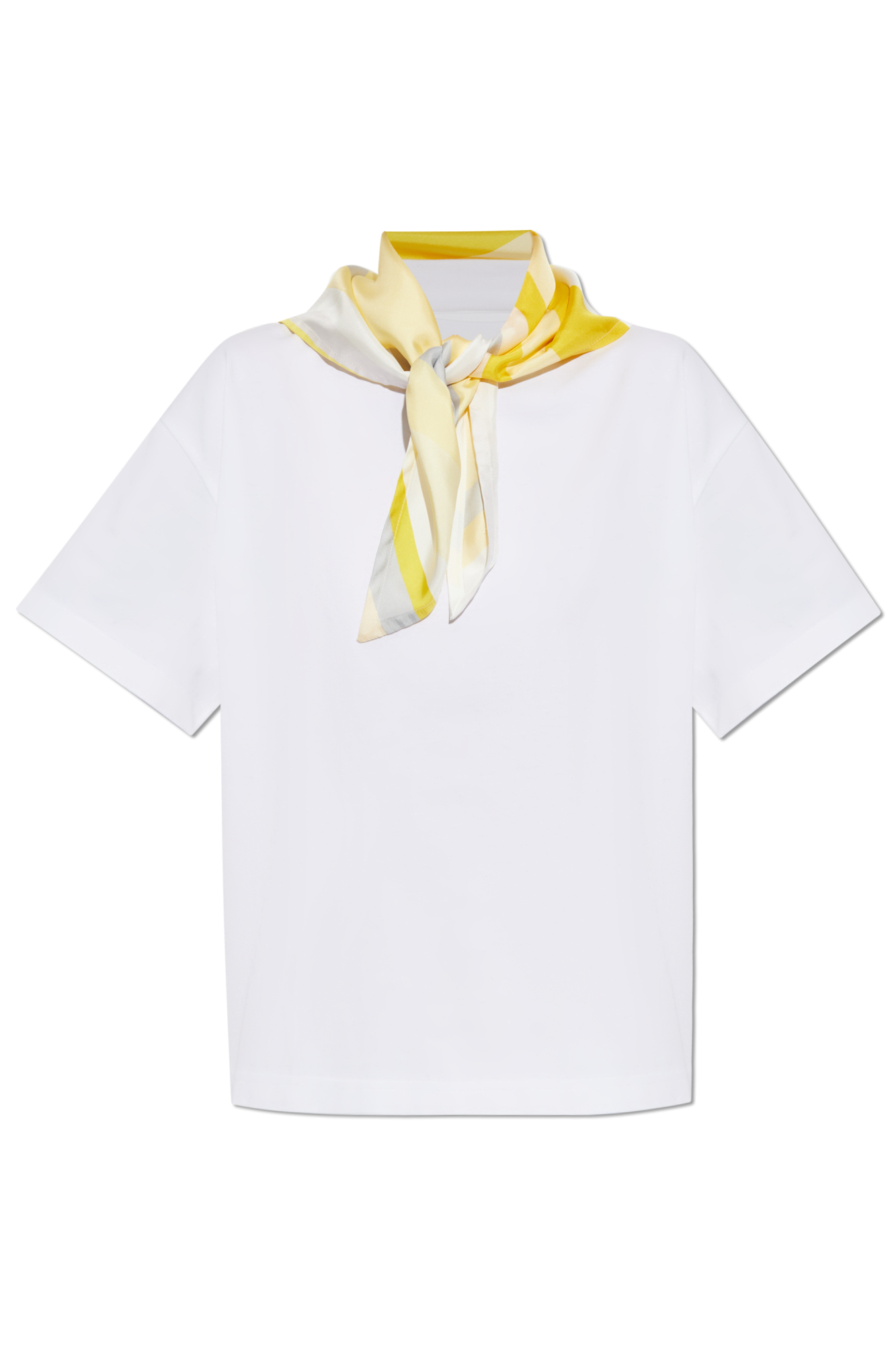 Bottega Veneta T-shirt Z Dekoracyjną Wstawką, Kobiety, Biały