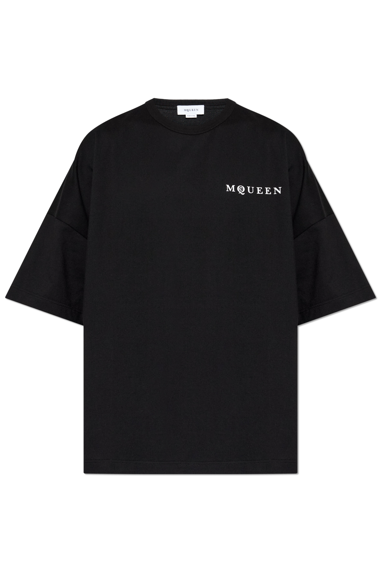 Alexander McQueen T-shirt Z Logo, Mężczyźni, Czarny