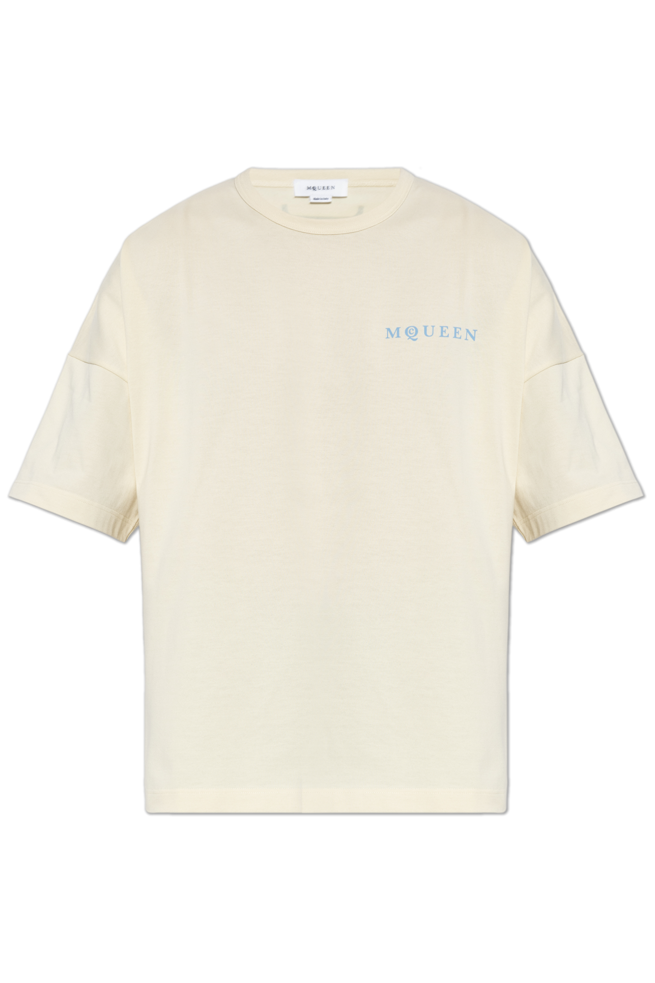 Alexander McQueen T-shirt Z Logo, Mężczyźni, Kremowy
