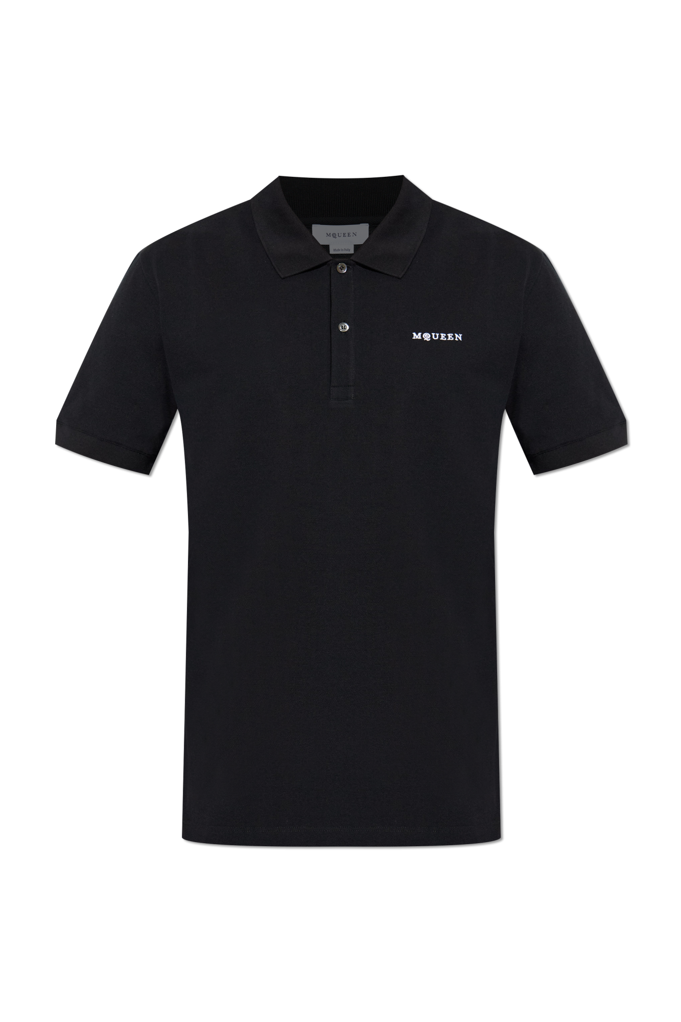 Alexander McQueen Polo Z Wyszytym Logo, Mężczyźni, Czarny