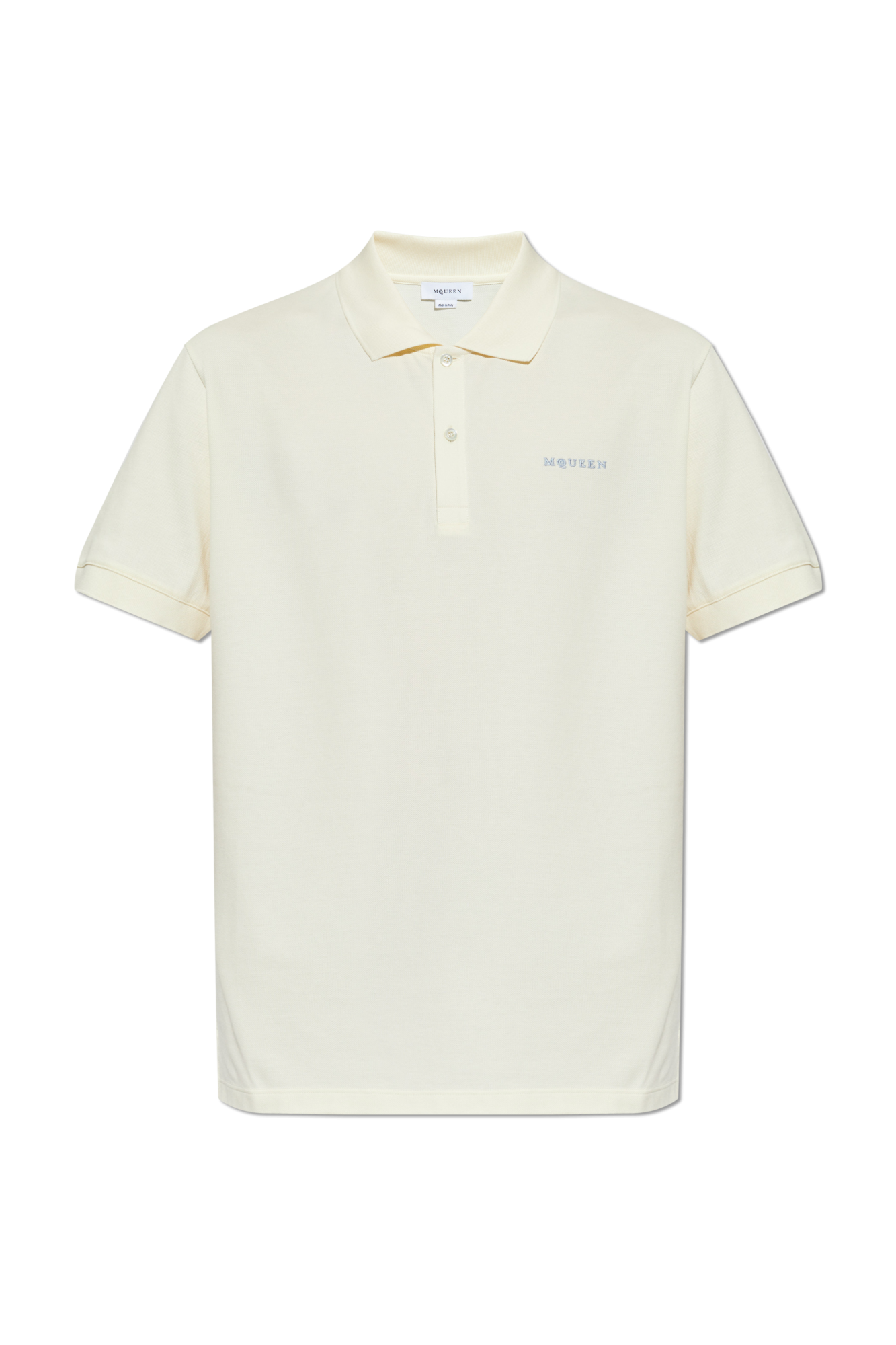 Alexander McQueen Polo Z Logo, Mężczyźni, Kremowy