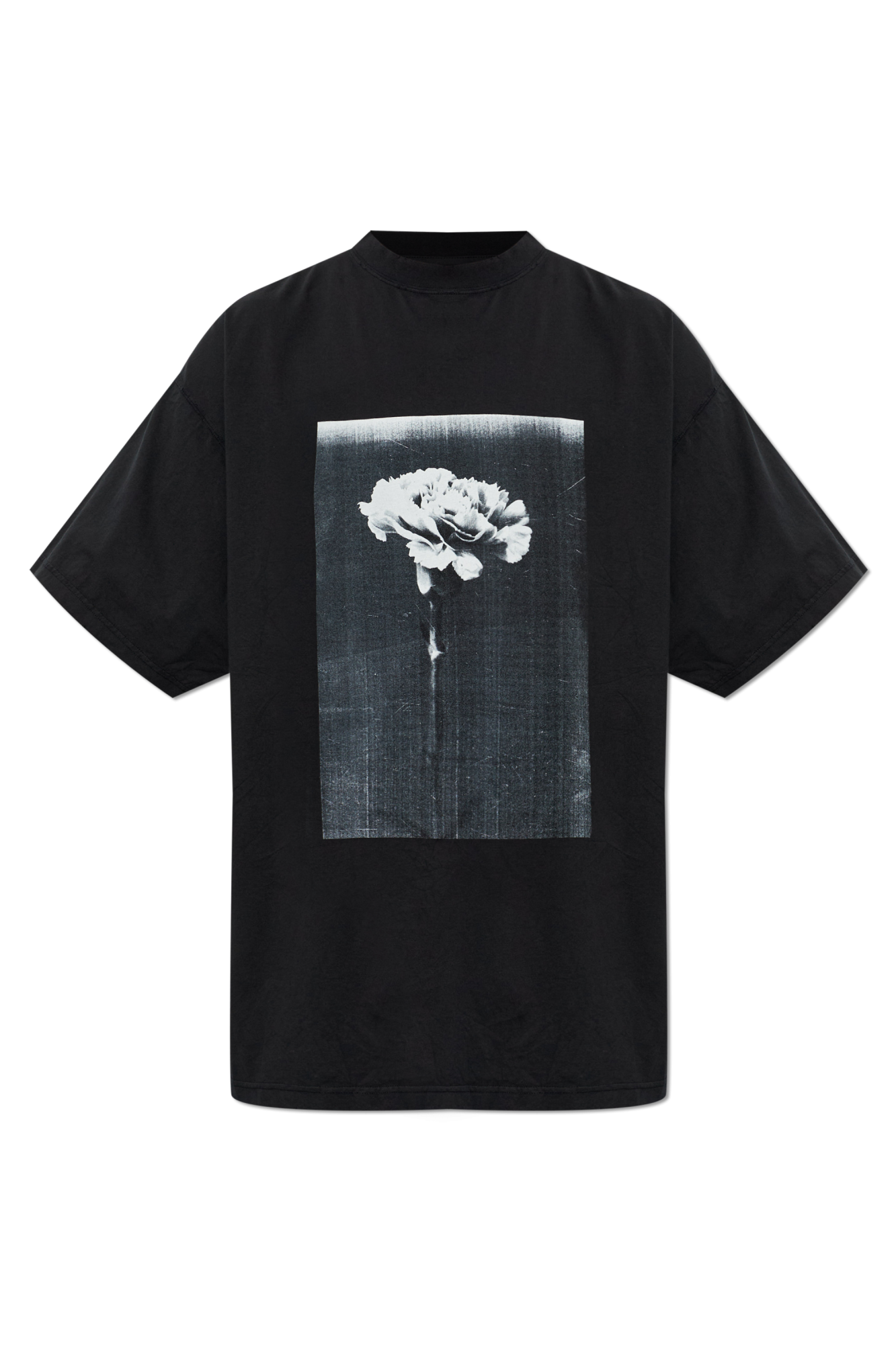 Balenciaga T-shirt Z Nadrukiem, Mężczyźni, Czarny