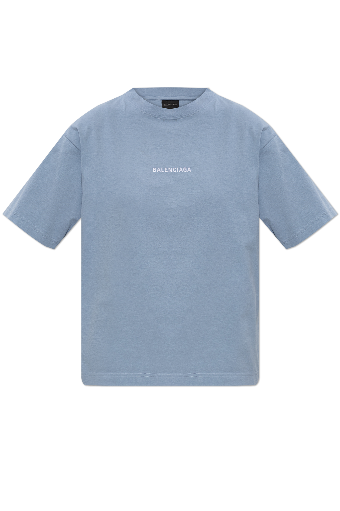 Balenciaga T-shirt Z Wyszytym Logo, Kobiety, Niebieski