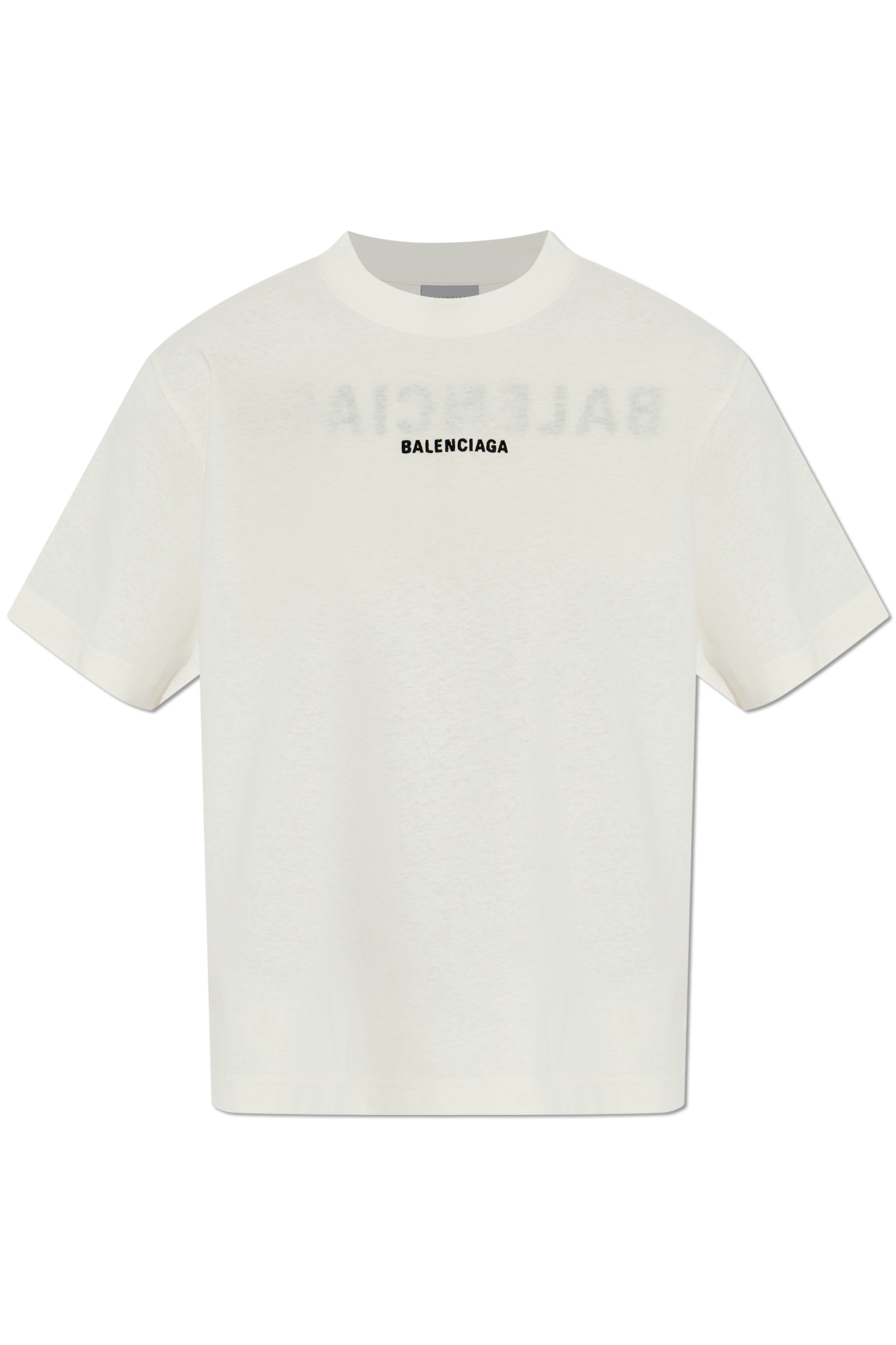 Balenciaga T-shirt Z Wyszytym Logo, Kobiety, Kremowy