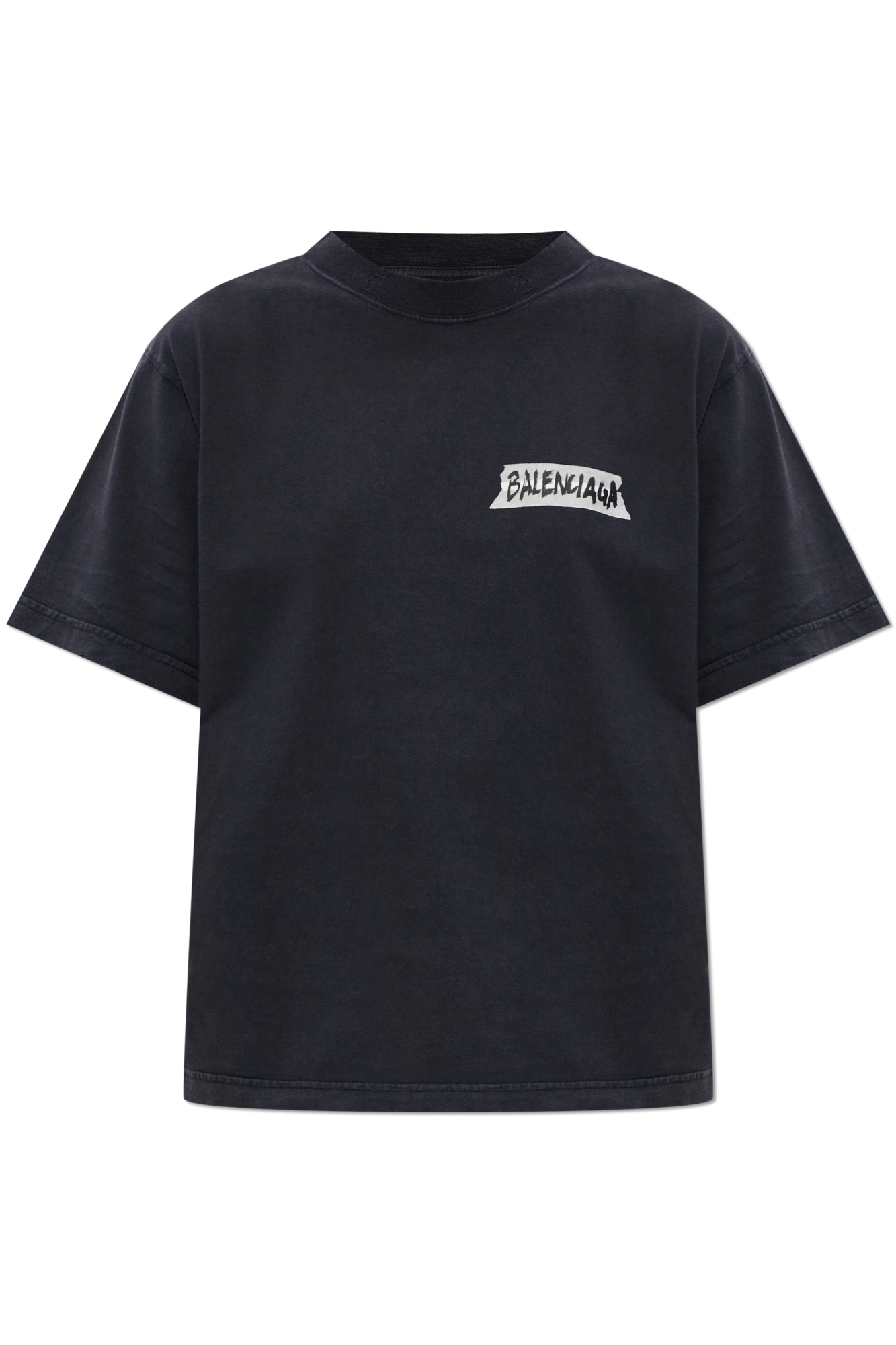 Balenciaga T-shirt Z Logo, Kobiety, Czarny