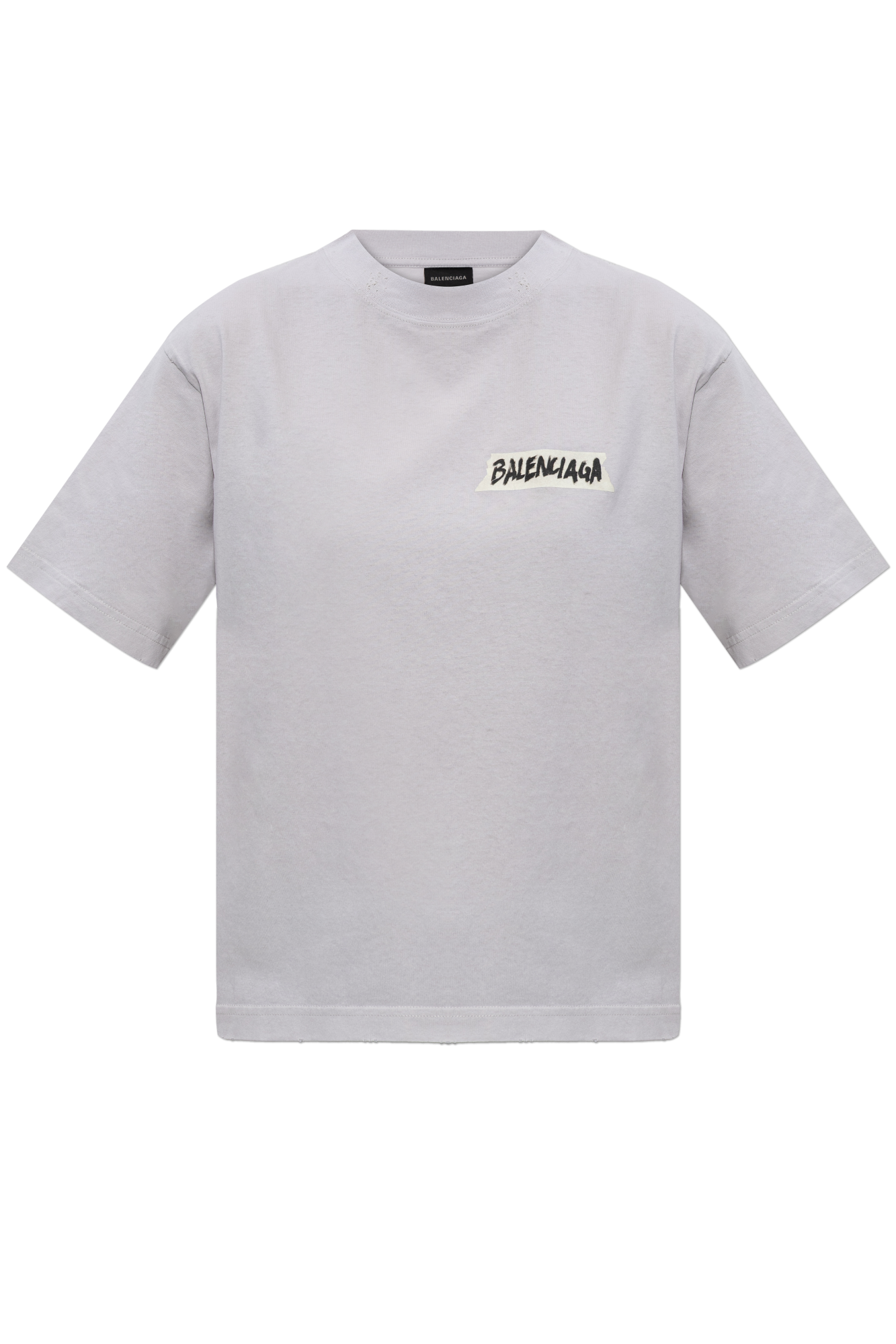 Balenciaga T-shirt Z Efektem Vintage, Kobiety, Szary