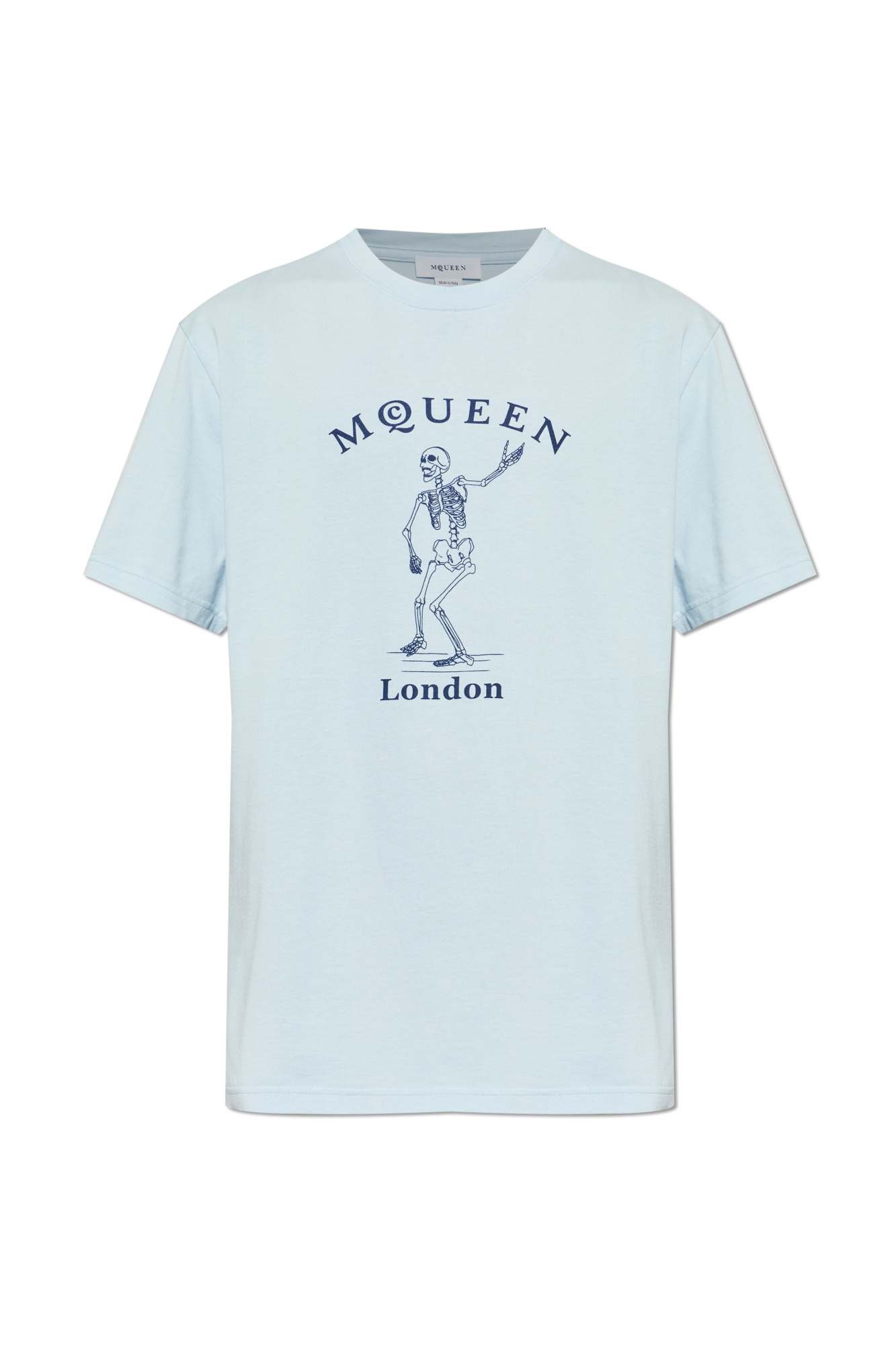 Alexander McQueen T-shirt Z Logo, Mężczyźni, Jasnoniebieski