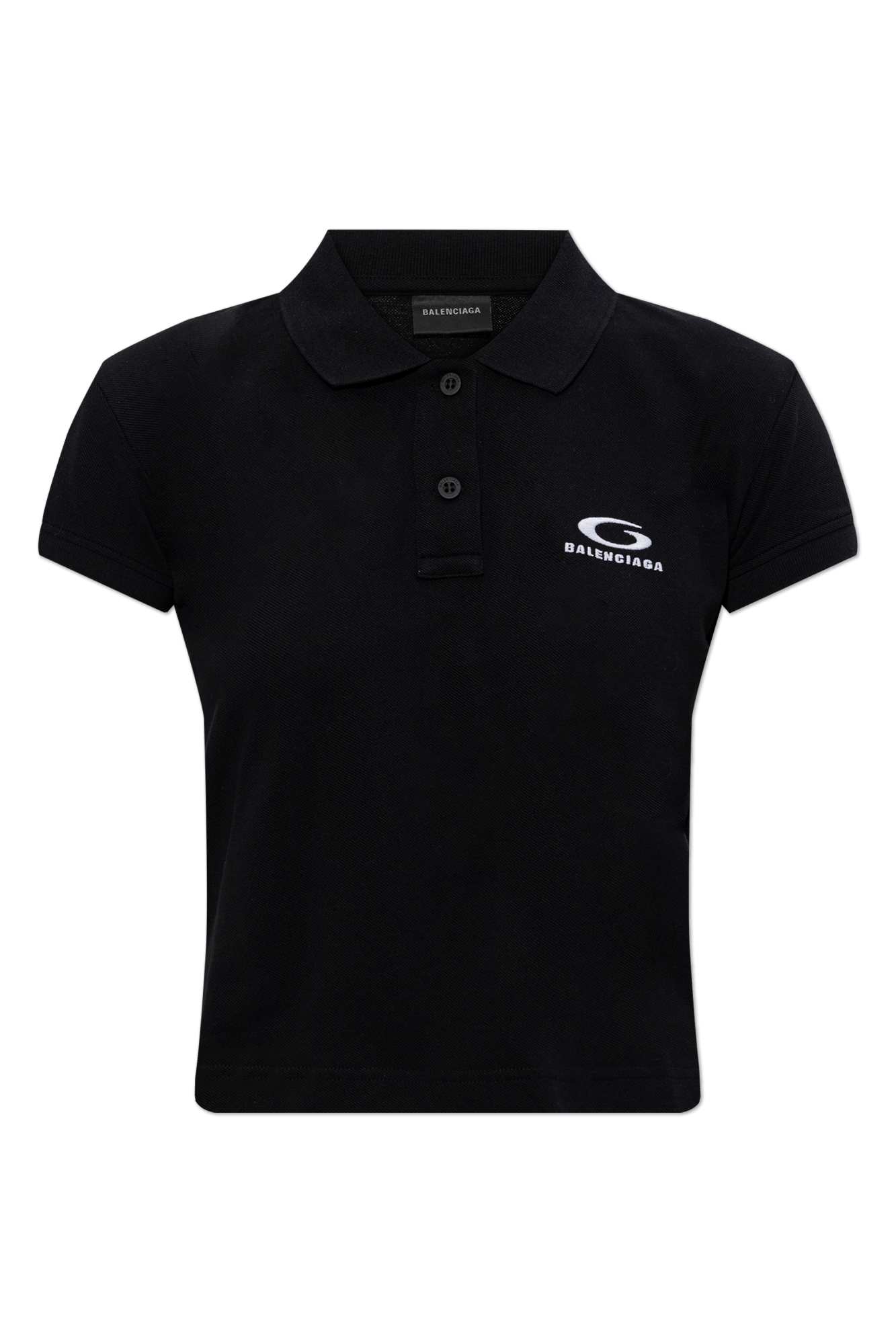 Balenciaga Polo Z Wyszytym Logo, Kobiety, Czarny