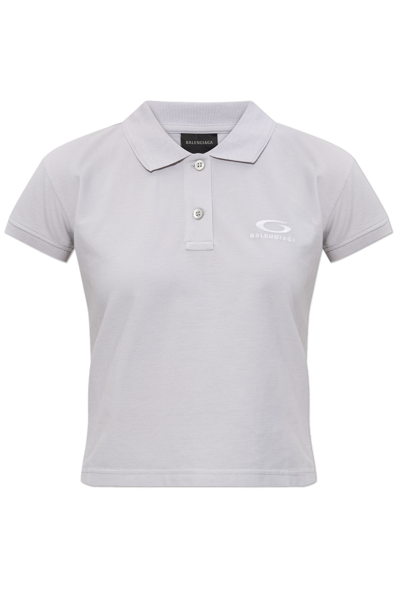 Balenciaga Polo Z Wyszytym Logo, Kobiety, Szary