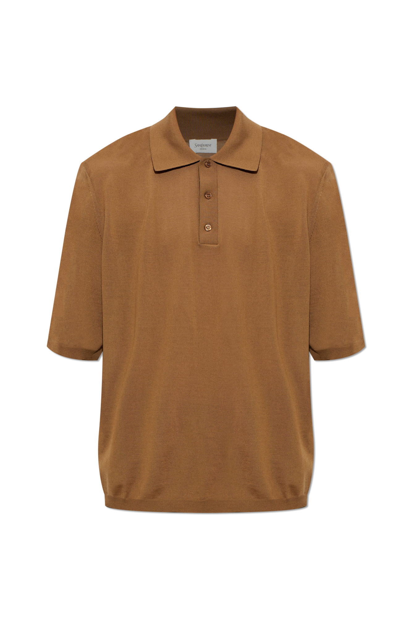 Saint Laurent Wełniane Polo, Mężczyźni, Brązowy