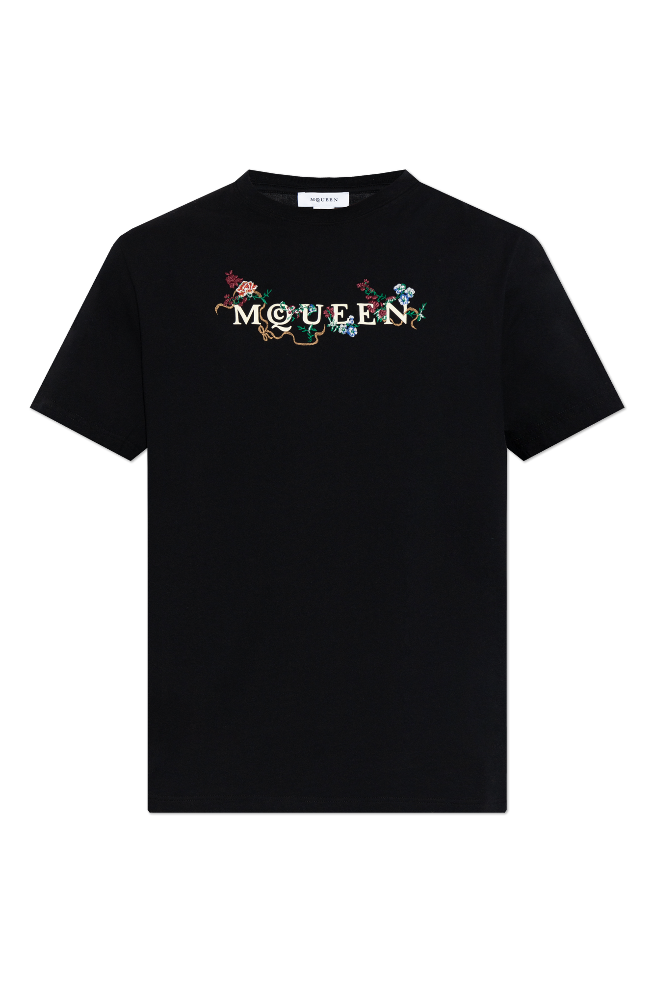Alexander McQueen T-shirt Z Logo, Mężczyźni, Czarny