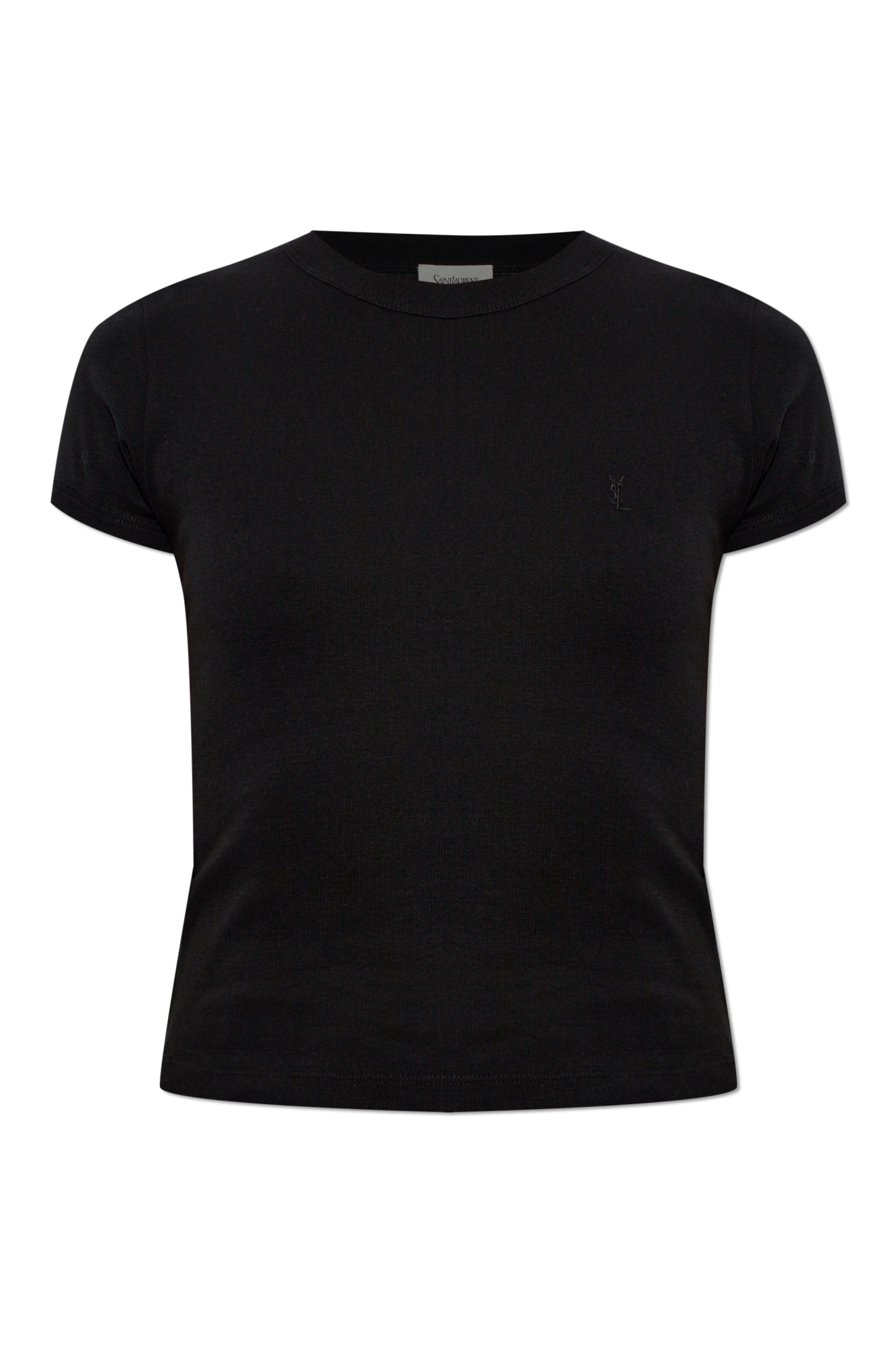 Saint Laurent T-shirt Z Wyszytym Logo, Kobiety, Czarny