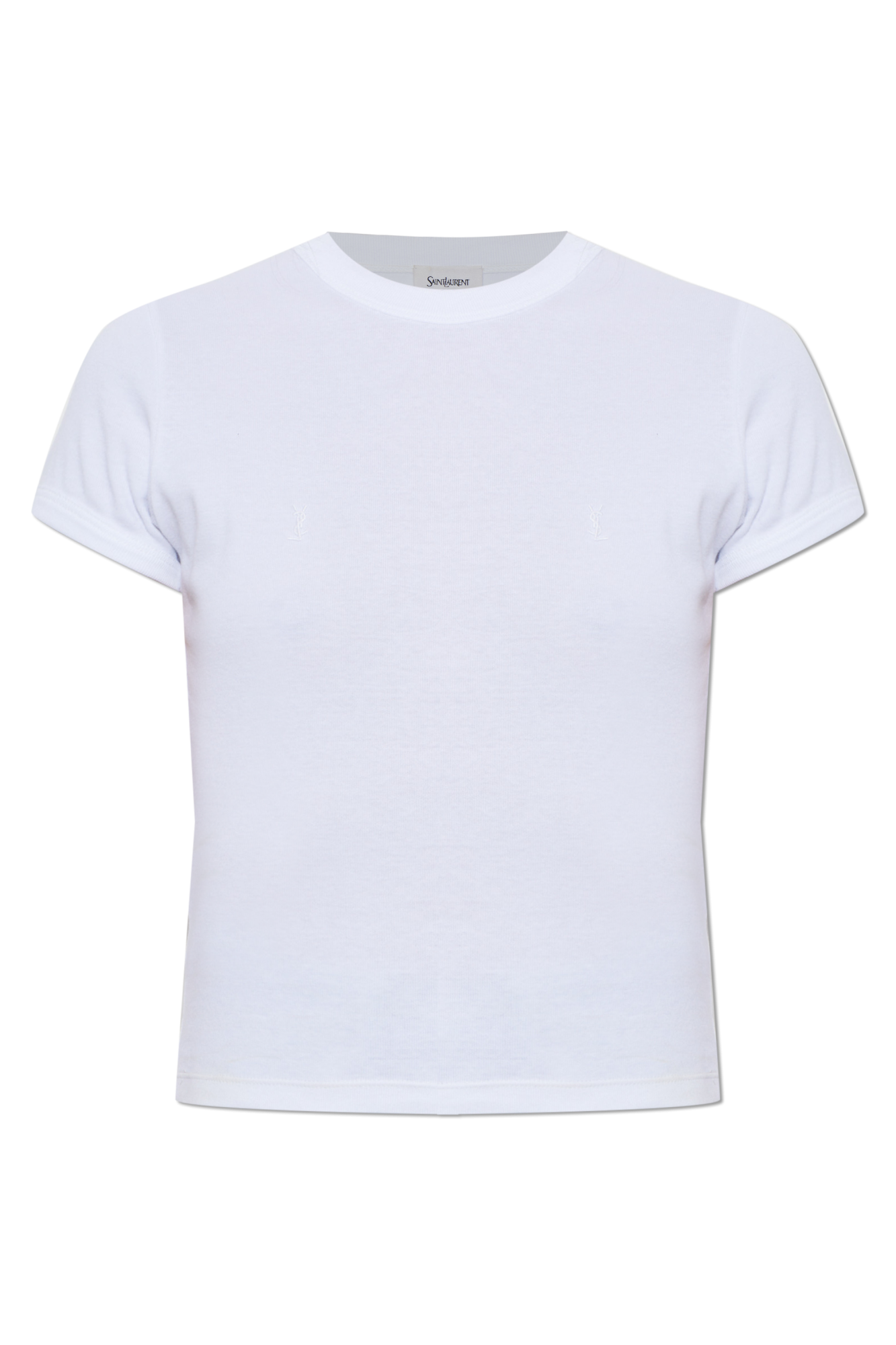 Saint Laurent T-shirt Z Wyszytym Logo, Kobiety, Biały