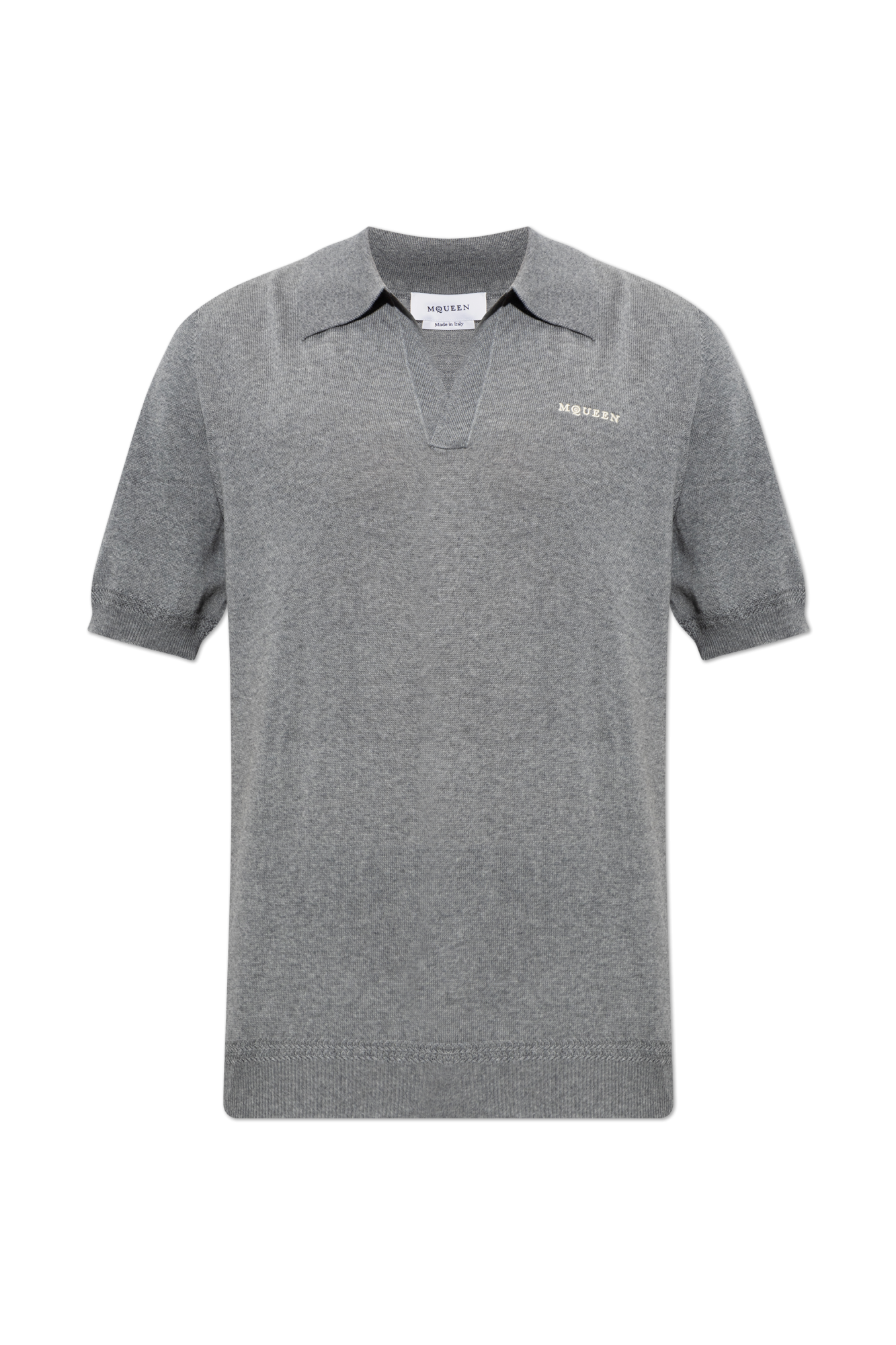 Alexander McQueen Polo Z Krótkimi Rękawami, Mężczyźni, Szary