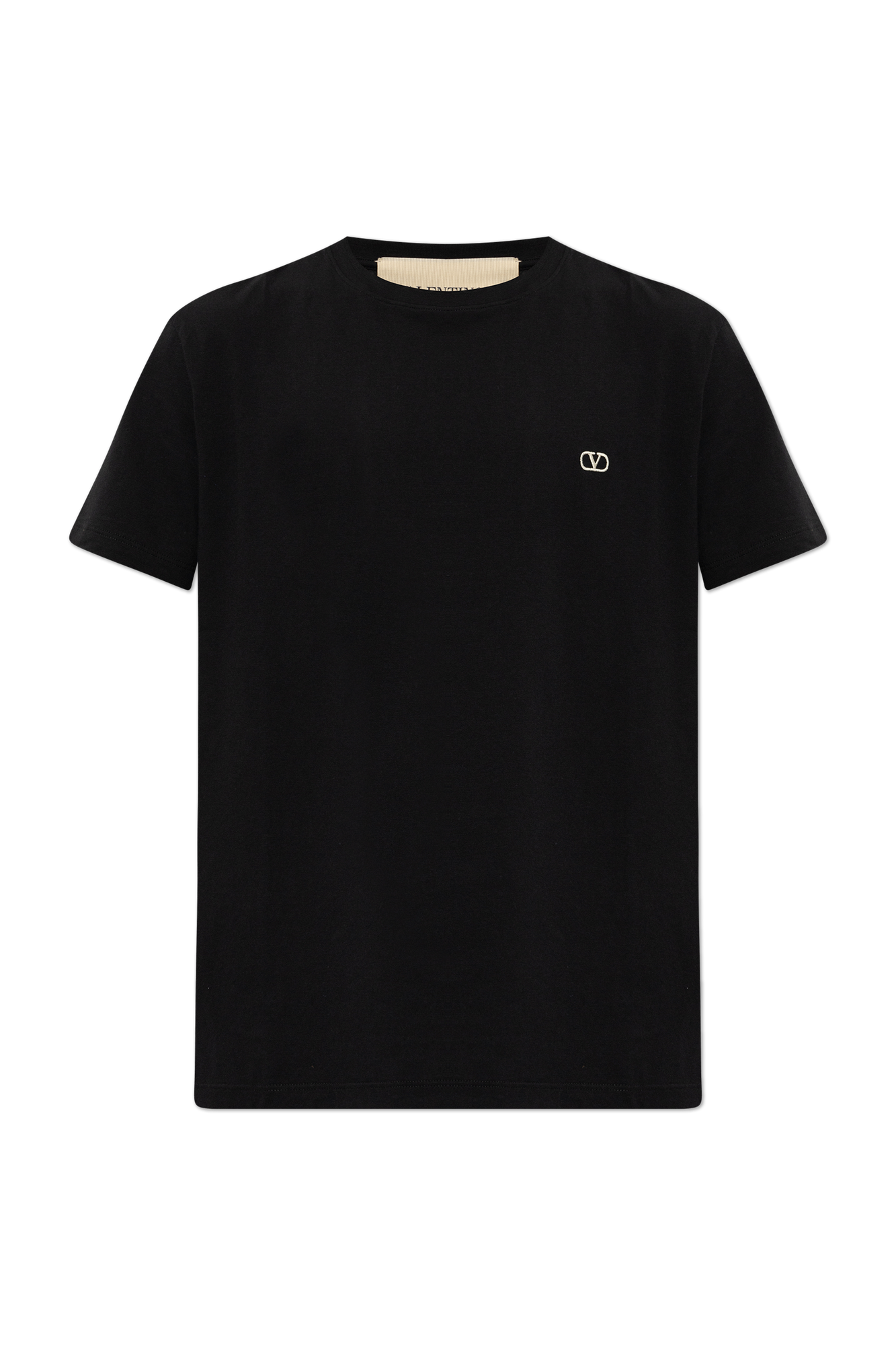 Valentino Garavani T-shirt Z Wyszytym Logo, Mężczyźni, Czarny