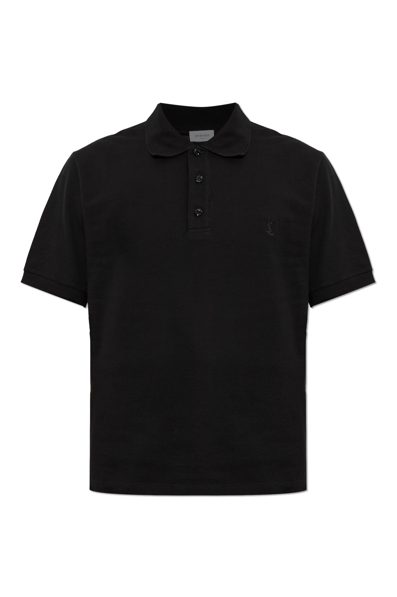 Saint Laurent Polo Z Wyszytym Logo, Mężczyźni, Czarny