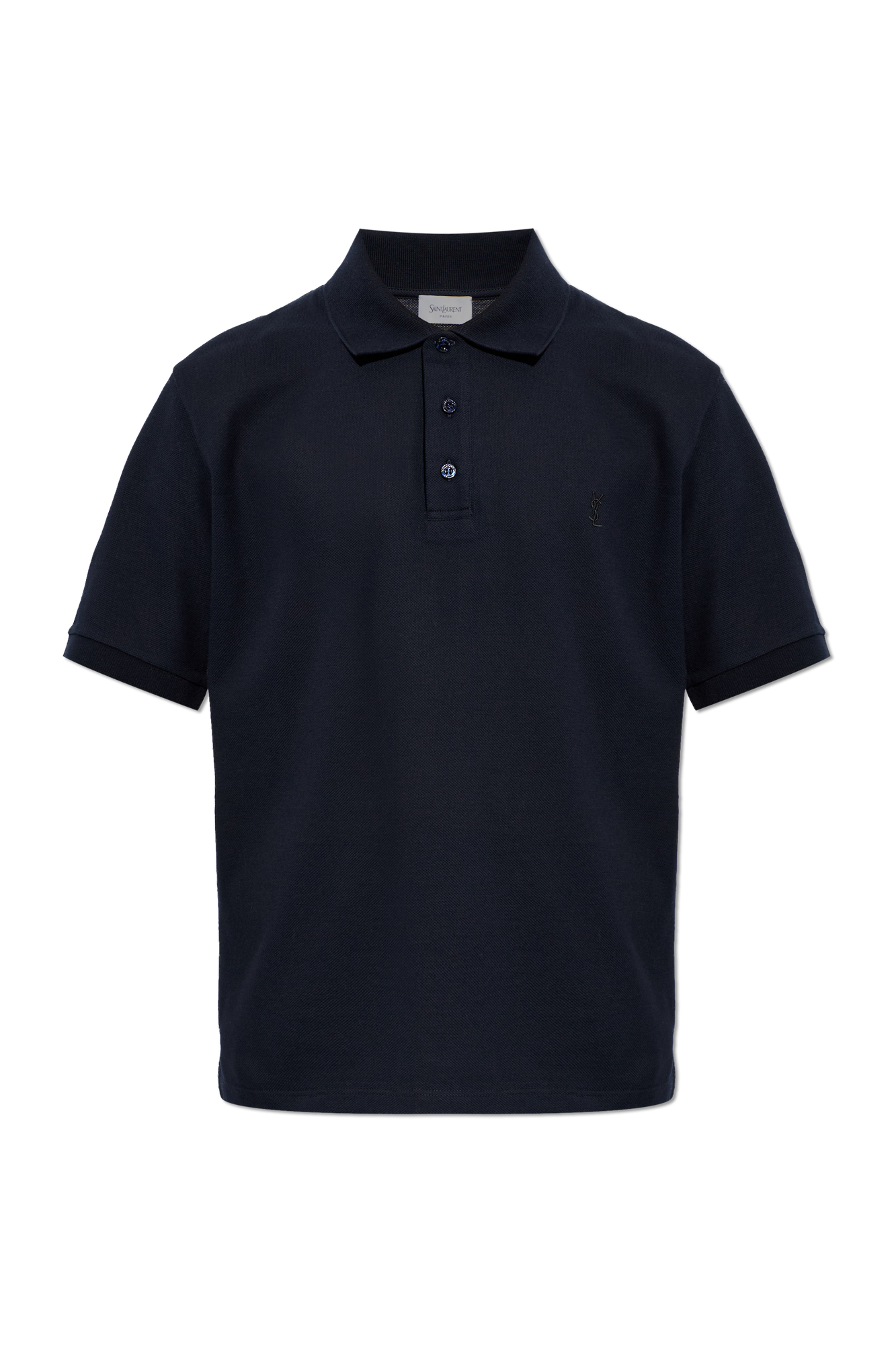 Saint Laurent Polo Z Wyszytym Logo, Mężczyźni, Granatowy