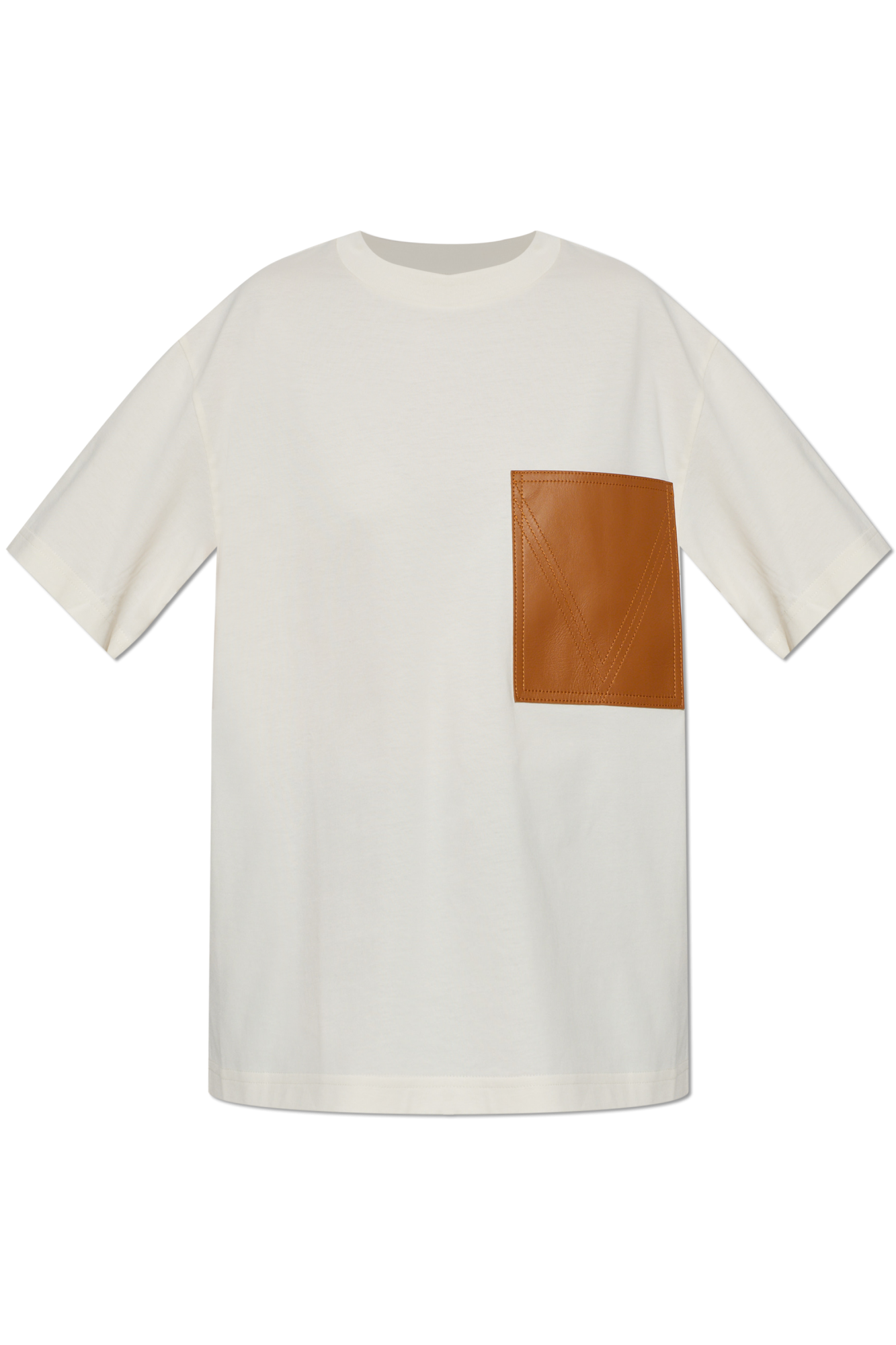Bottega Veneta T-shirt Z Kieszenią, Kobiety, Kremowy