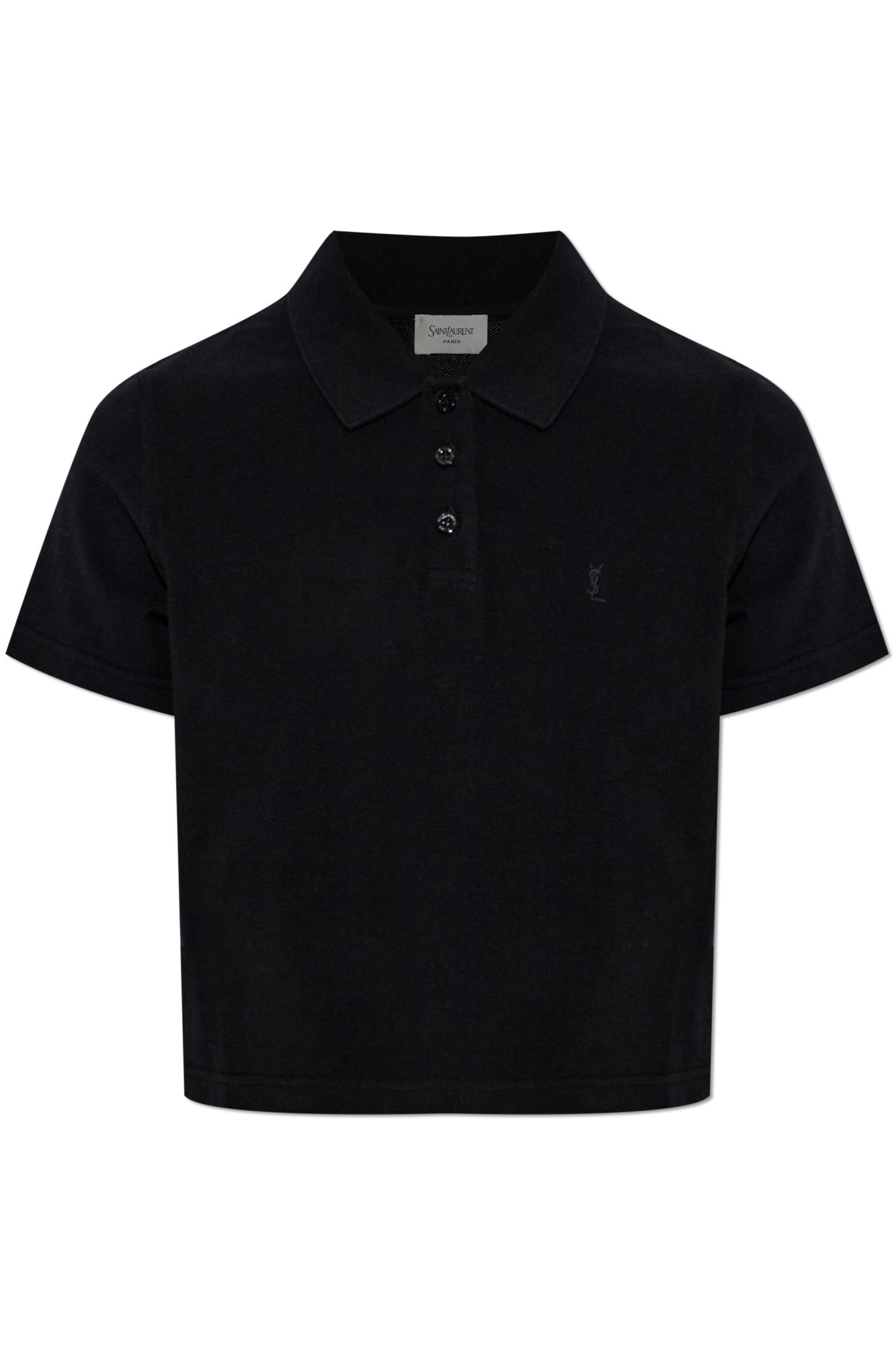 Saint Laurent Polo Z Wyszytym Logo, Kobiety, Czarny