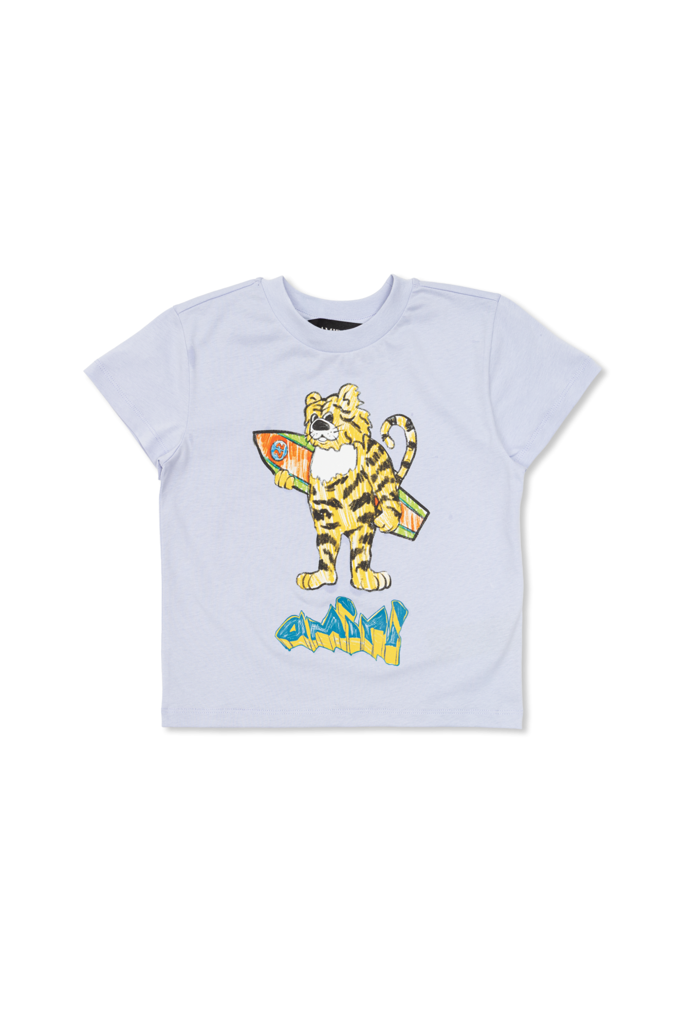 Amiri Kids T-shirt Z Kolorowym Nadrukiem, Unisex, Jasnoniebieski