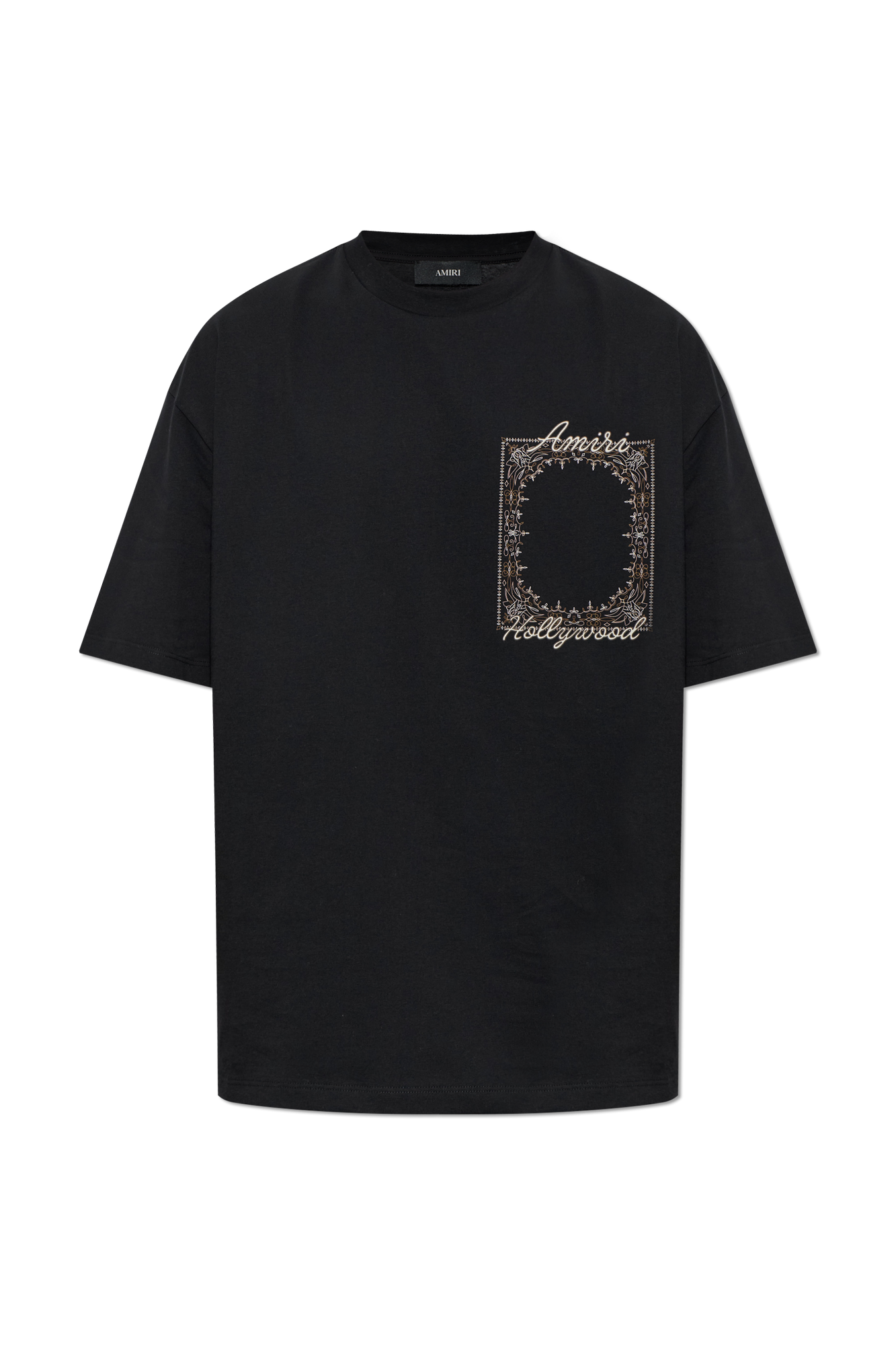 Amiri T-shirt Z Logo, Mężczyźni, Czarny