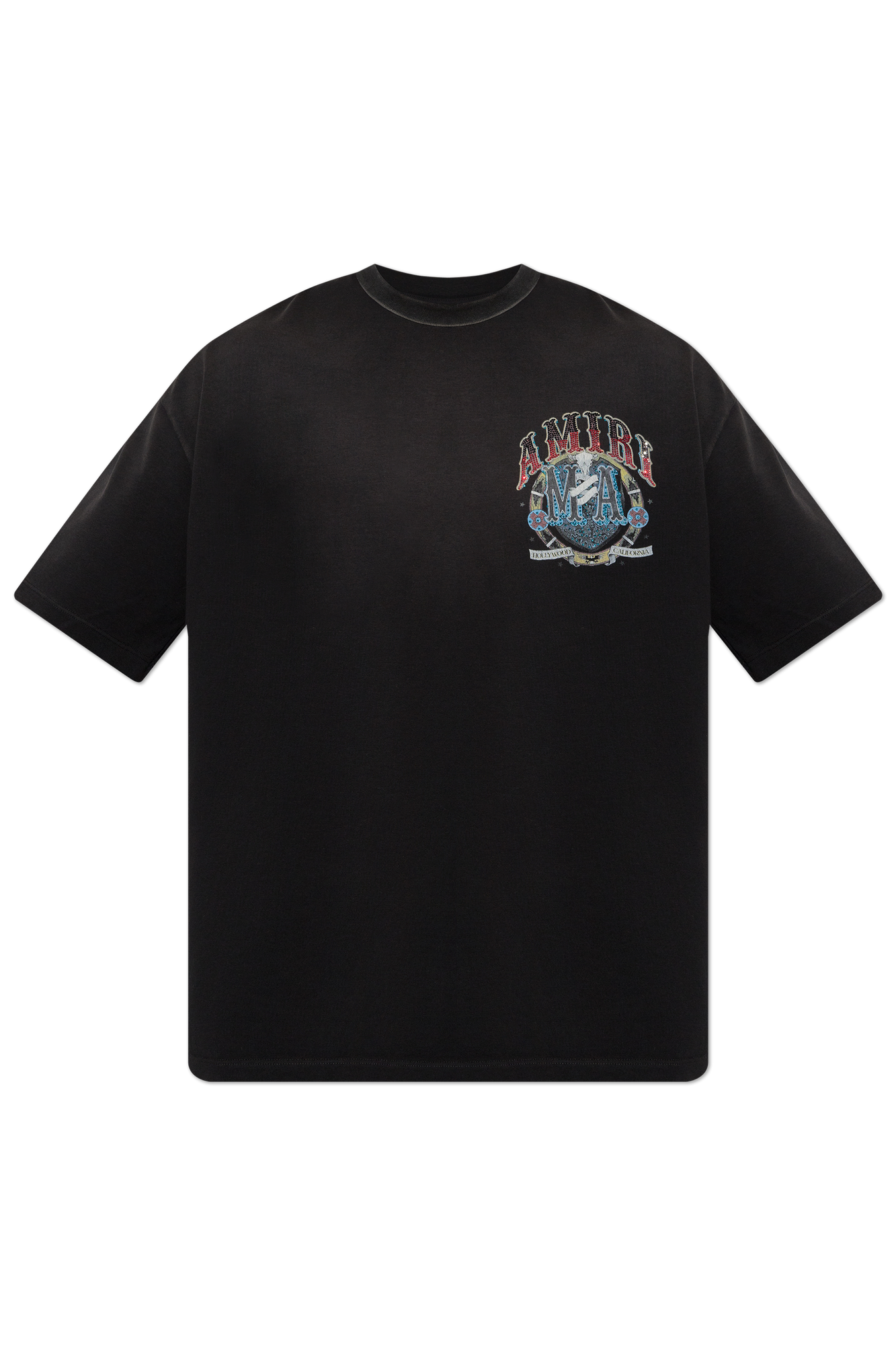 Amiri T-shirt Z Nadrukiem I Połyskującymi Kryształami, Mężczyźni, Czarny