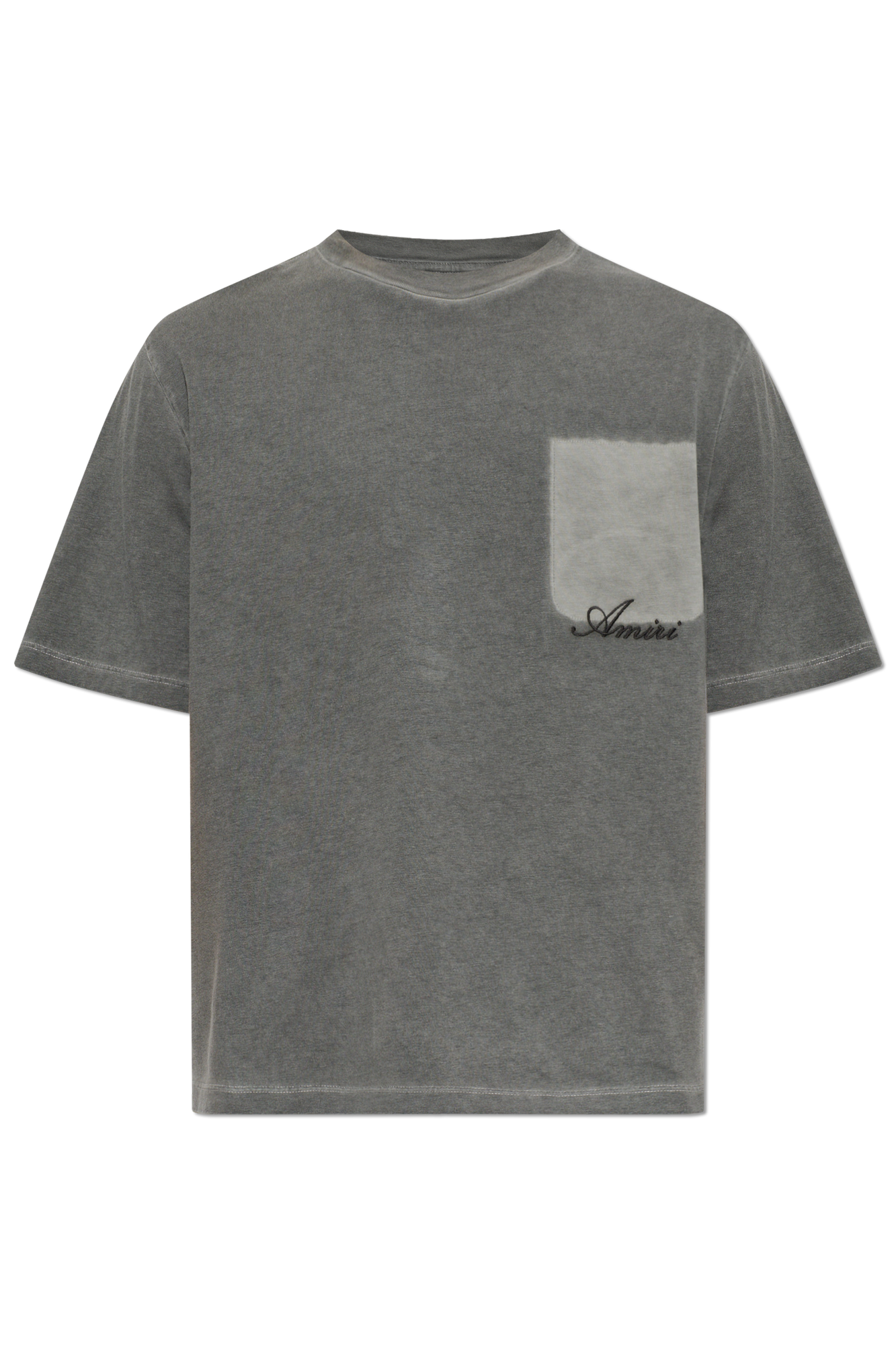 Amiri T-shirt Z Logo, Mężczyźni, Szary