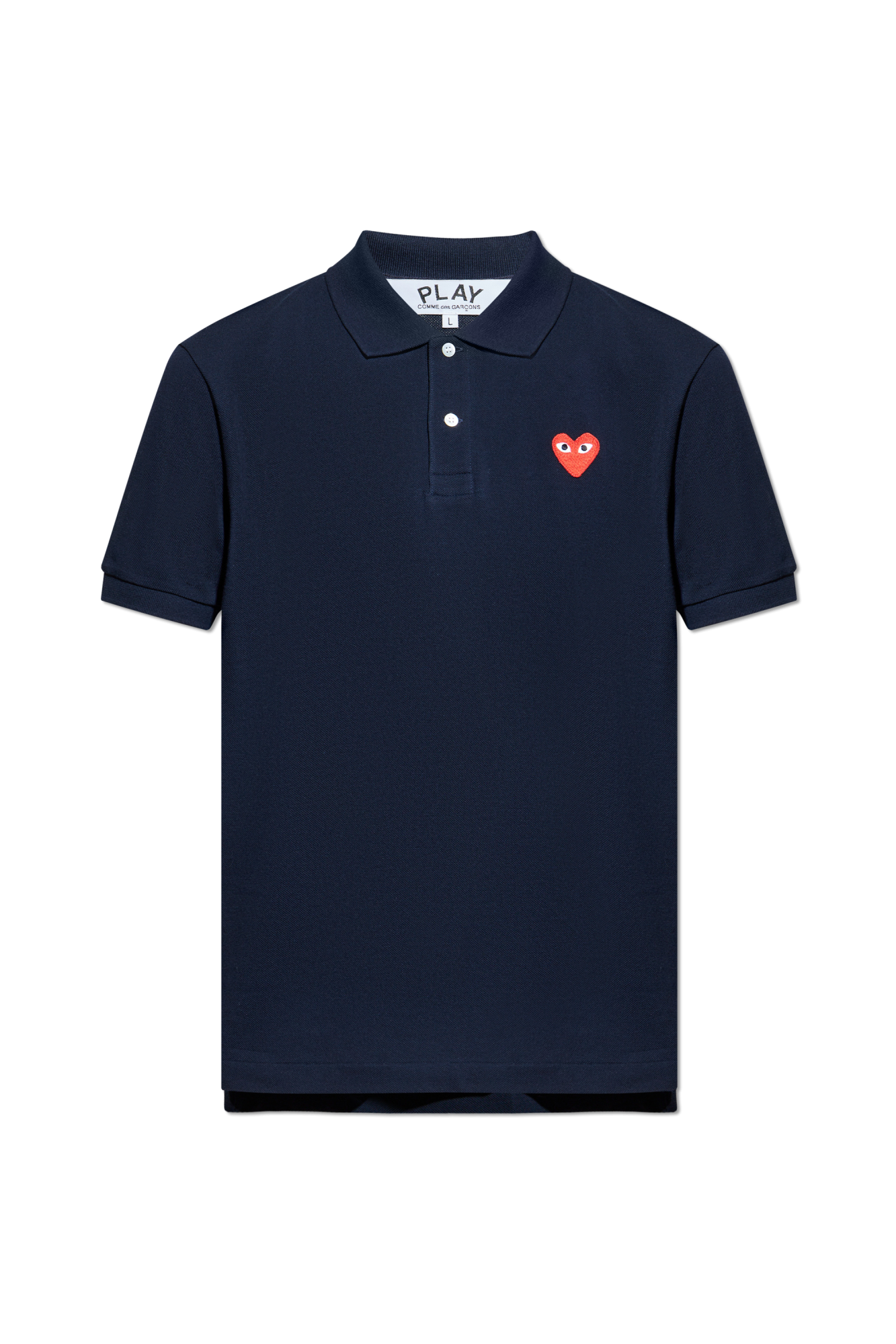 Comme Des Garçons Play Polo Z Naszywką Z Logo, Mężczyźni, Granatowy
