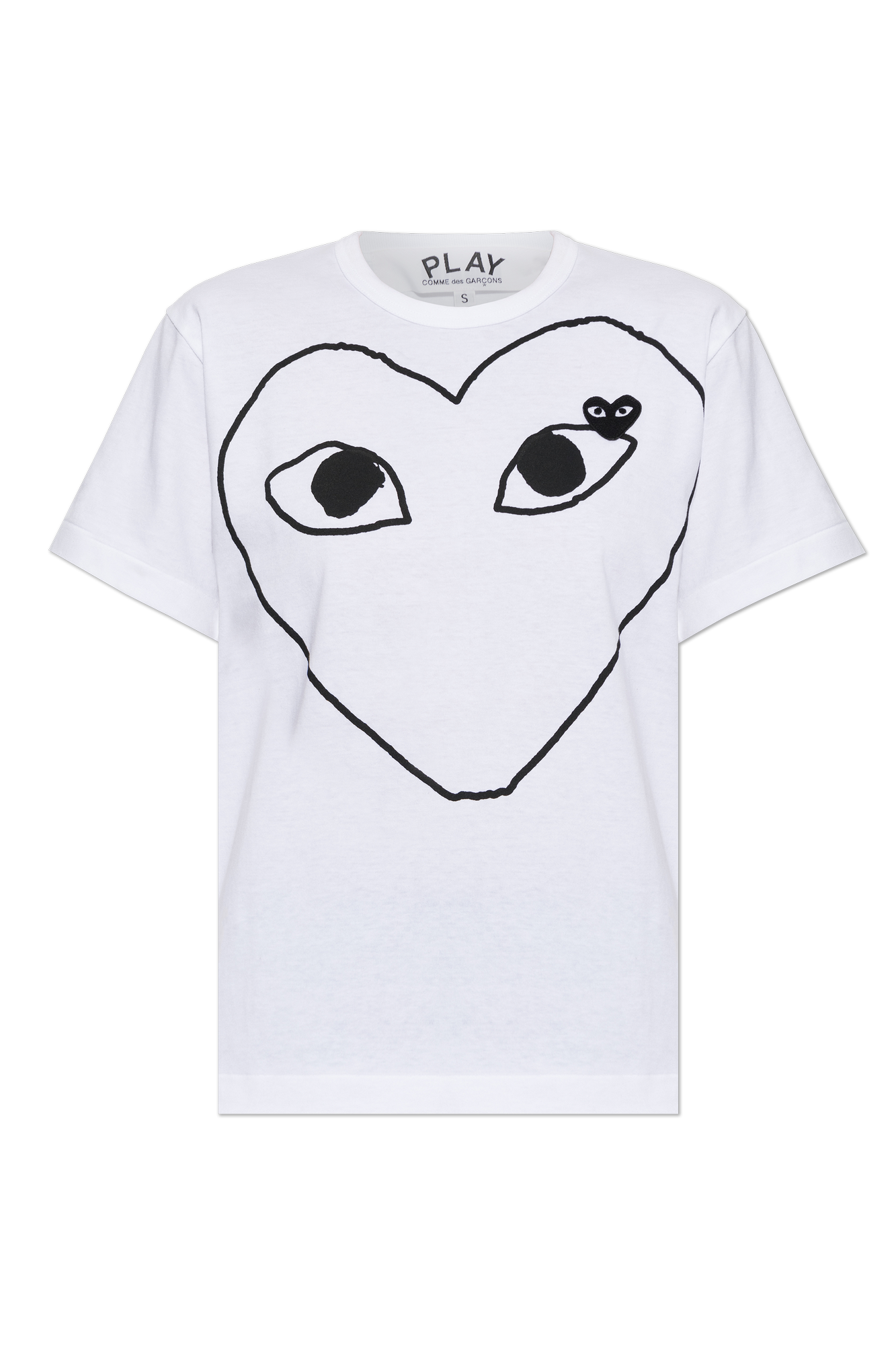 Comme Des Garçons Play Bawełniany T-shirt Z Naszywką Z Logo, Kobiety, Biały