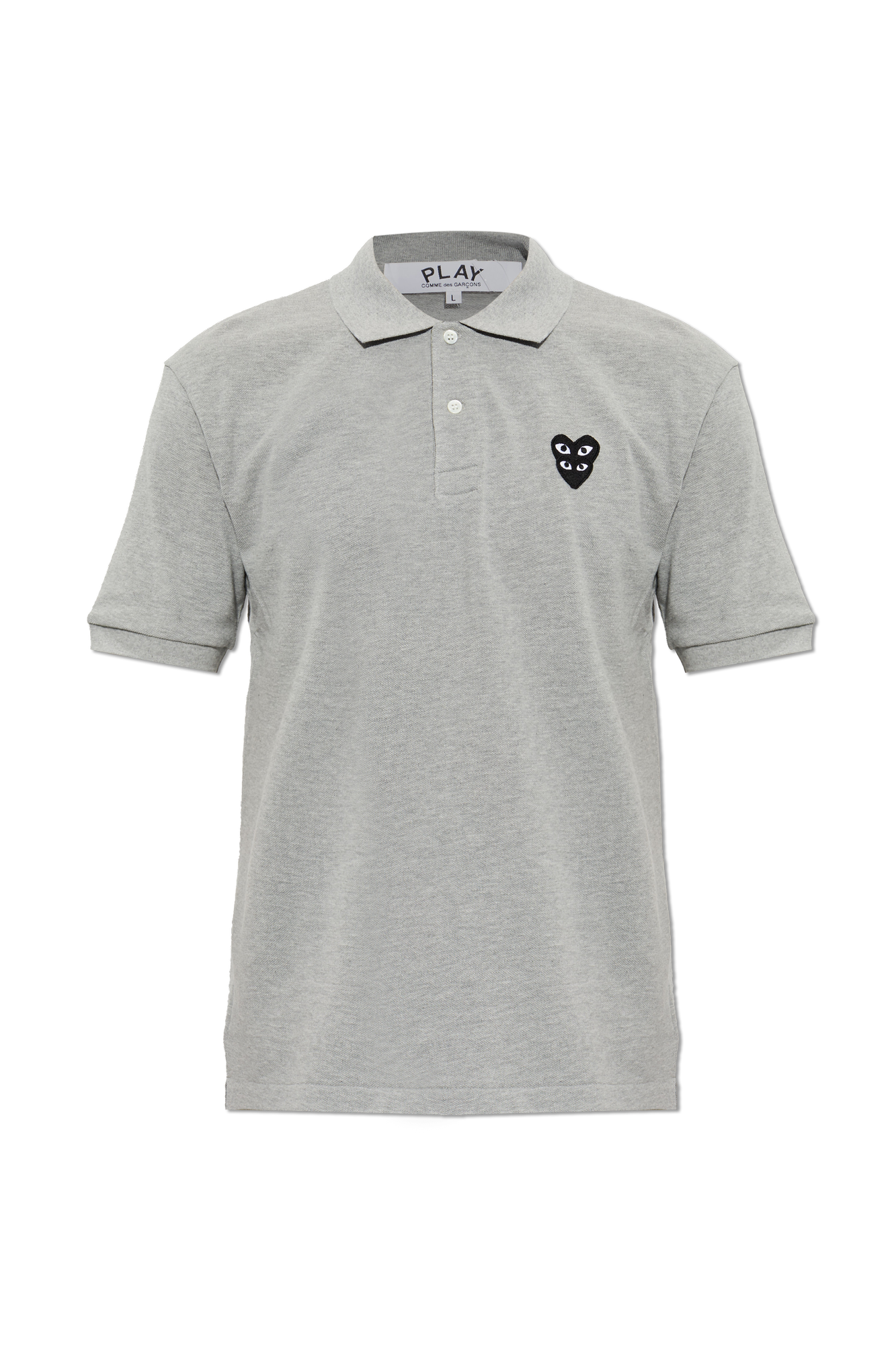 Comme Des Garçons Play Bawełniane Polo Z Naszywką Z Logo, Mężczyźni, Szary