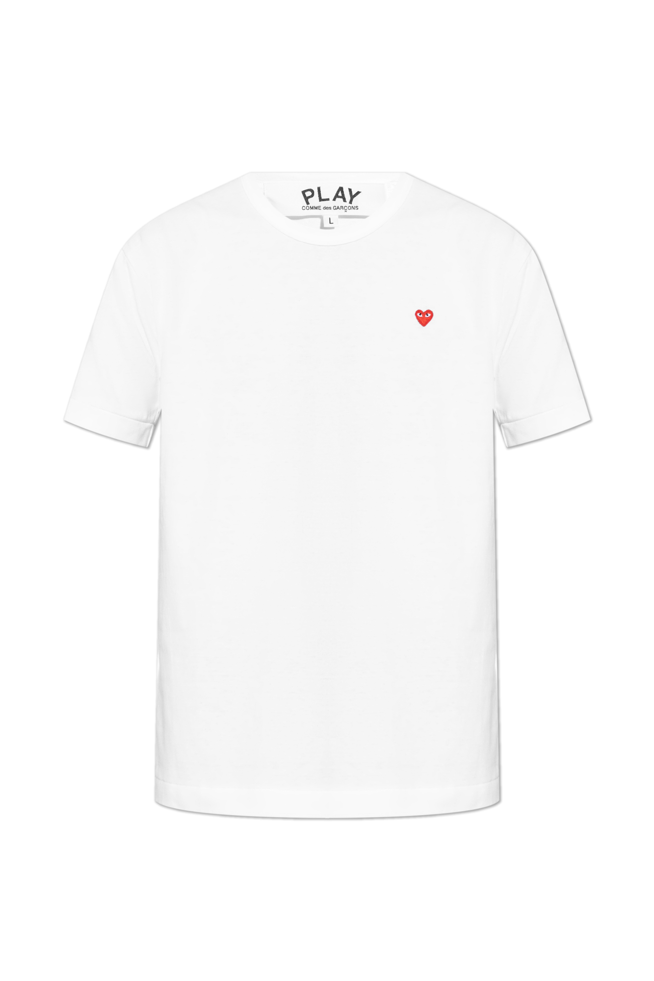 Comme Des Garçons Play T-shirt Z Naszywką Z Logo, Mężczyźni, Biały