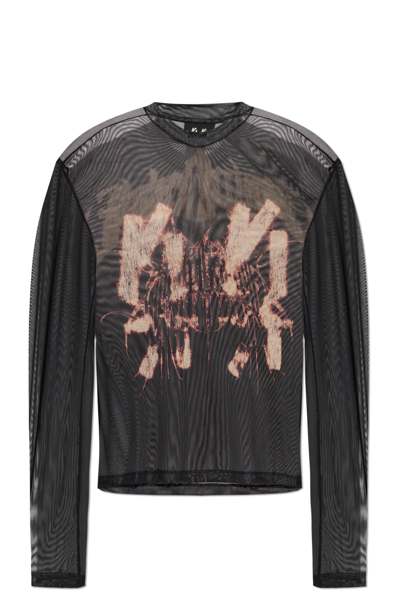 44 Label Group Transparentny T-shirt, Mężczyźni, Czarny