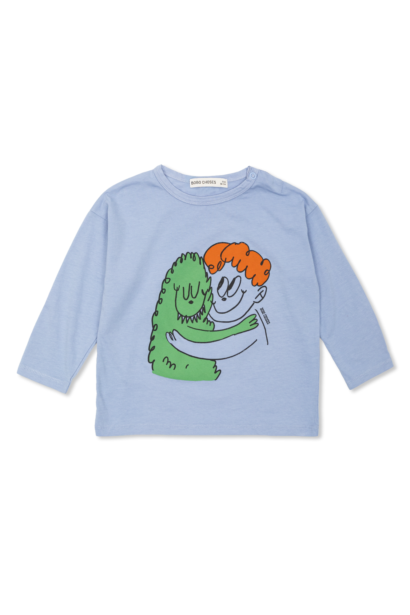 Bobo Choses Bawełniany T-shirt Z Długimi Rękawami, Unisex, Niebieski