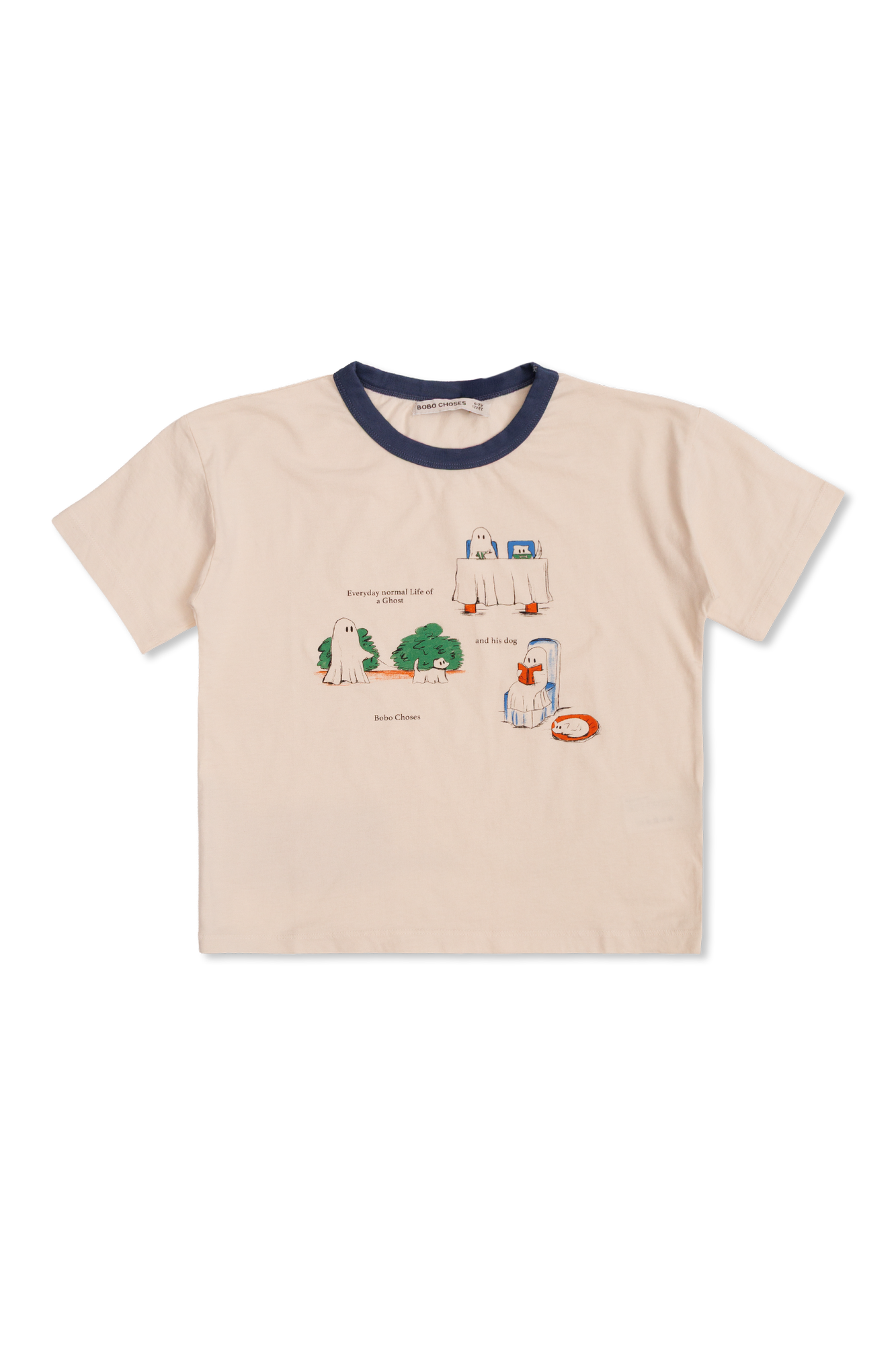 Bobo Choses Bawełniany T-shirt Z Nadrukiem, Unisex, Beżowy