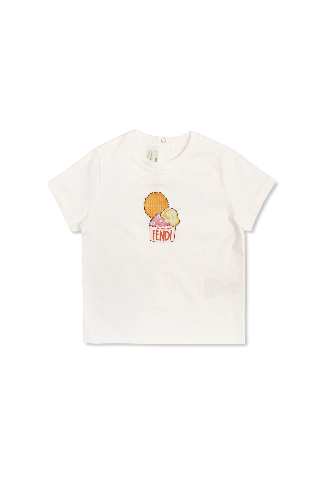 Fendi Kids T-shirt Z Nadrukiem, Unisex, Biały