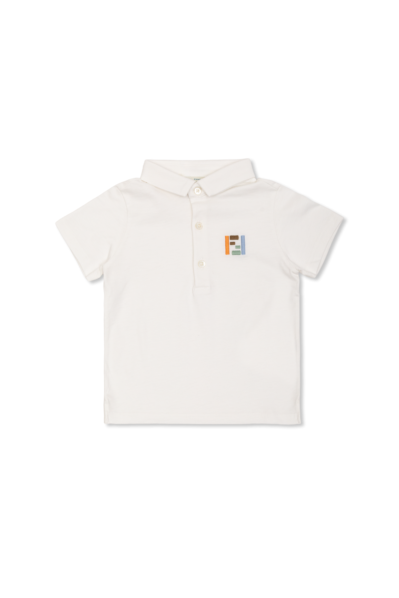 Fendi Kids Polo Z Logo, Unisex, Biały