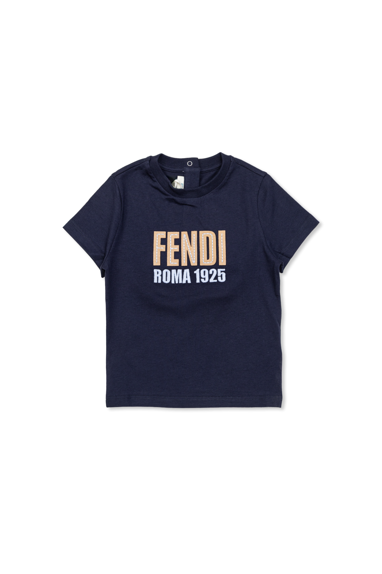 Fendi Kids T-shirt Z Naszywką Logo, Unisex, Granatowy