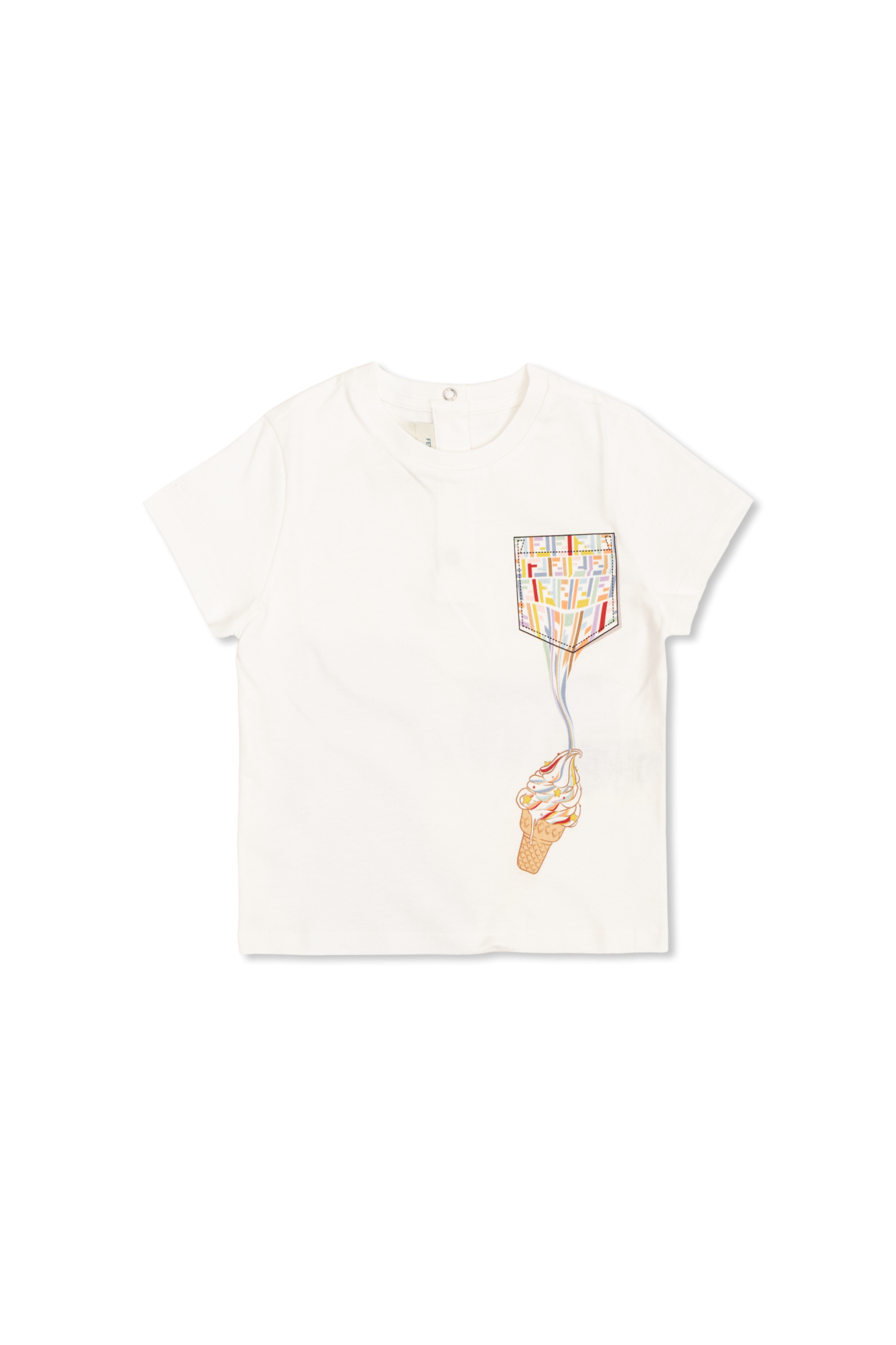 Fendi Kids T-shirt Z Nadrukiem, Unisex, Biały