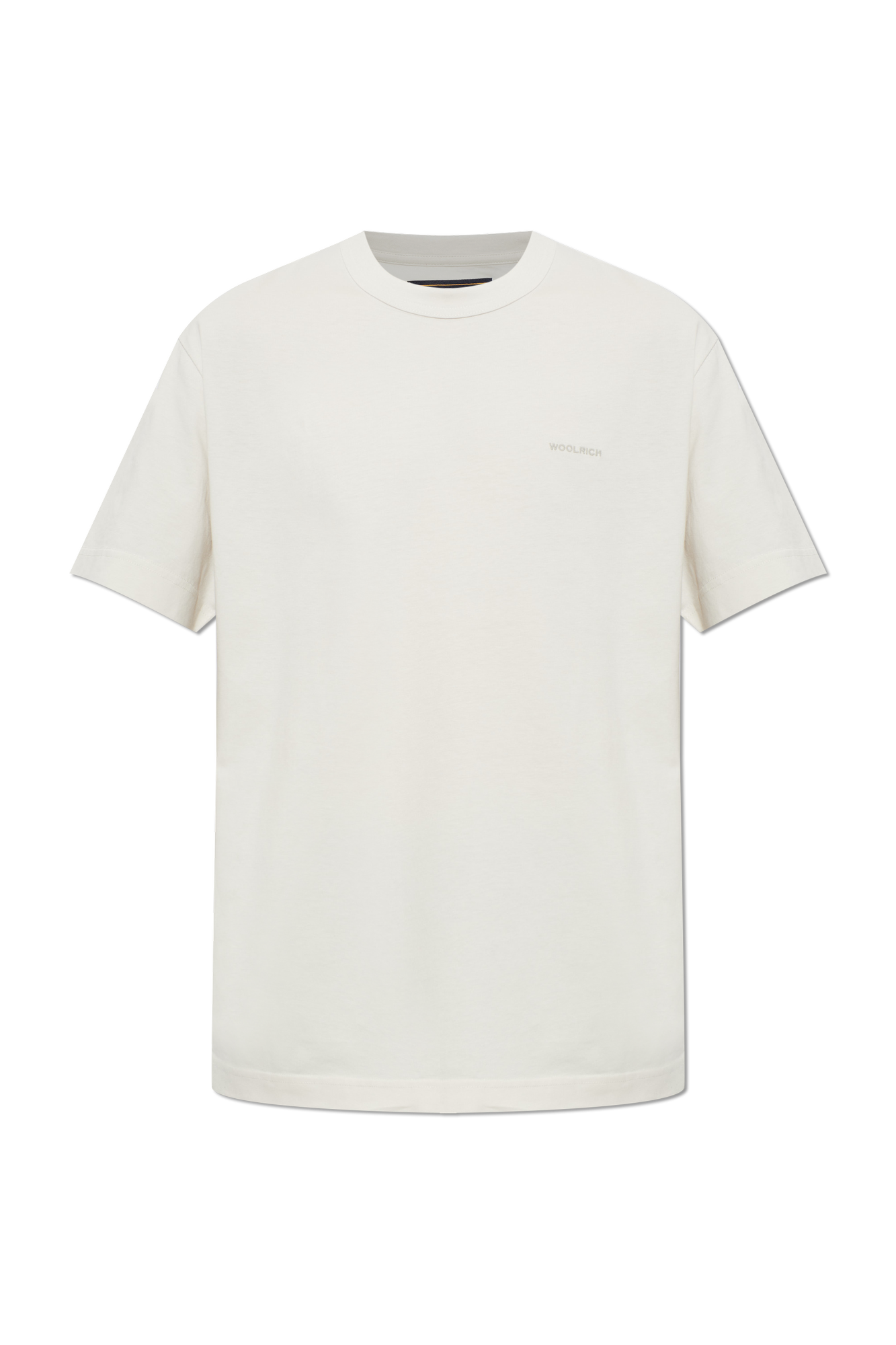 Woolrich T-shirt Z Wyszytym Logo, Mężczyźni, Kremowy