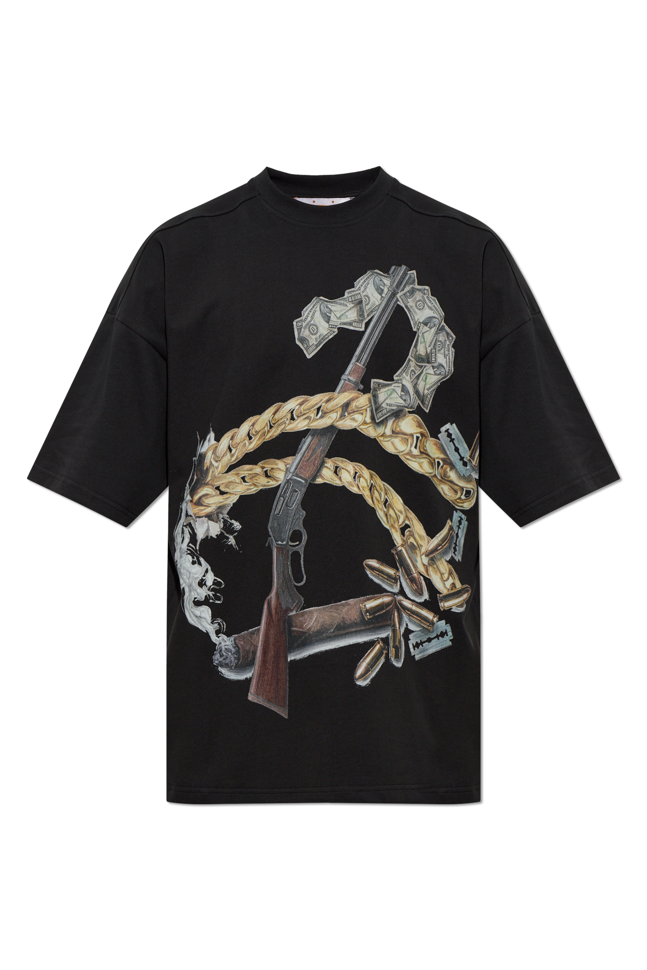 PDF T-shirt Z Nadrukiem, Mężczyźni, Czarny