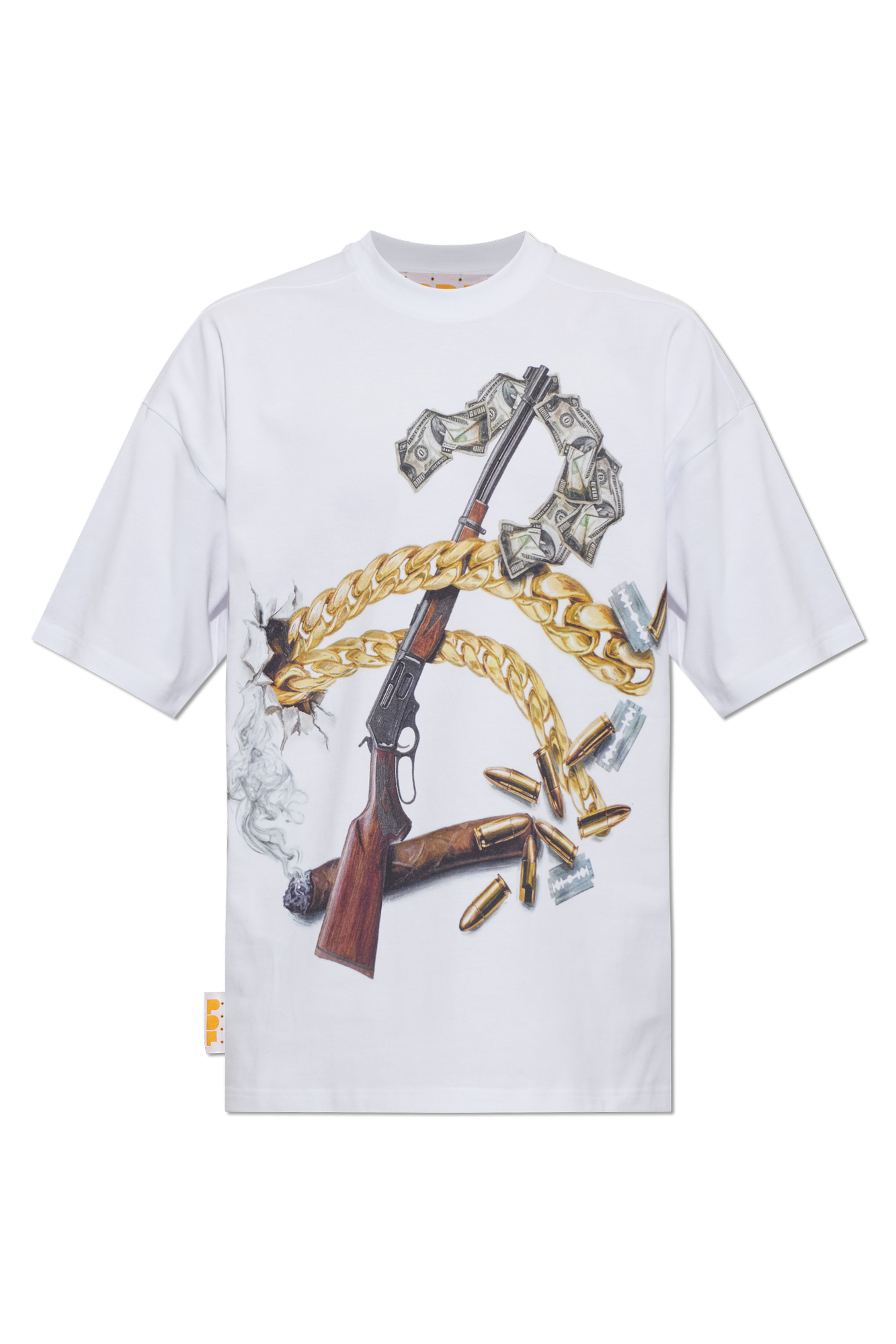 PDF T-shirt Z Nadrukiem, Mężczyźni, Biały
