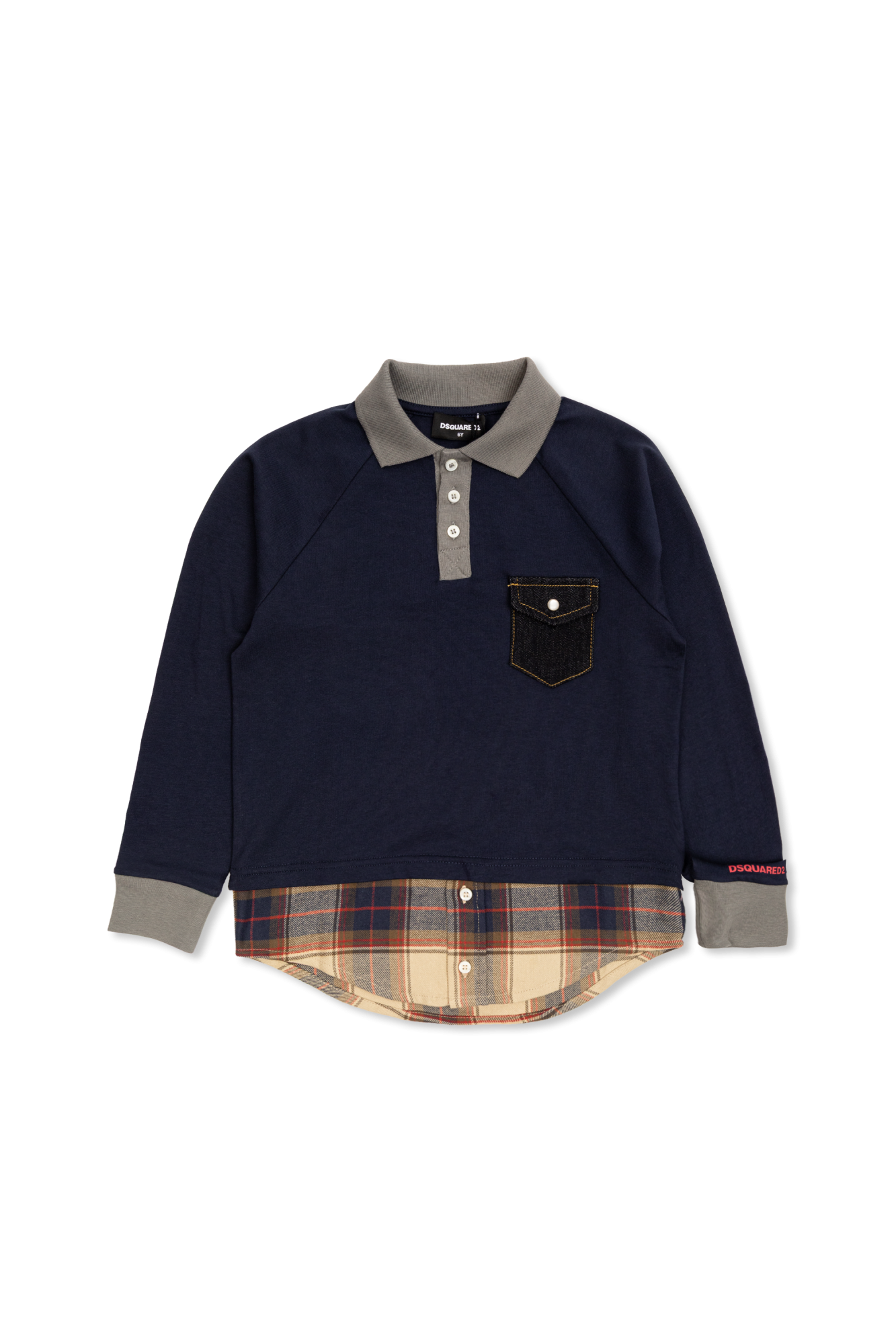 Dsquared2 Kids Polo Z Długimi Rękawami, Unisex, Granatowy