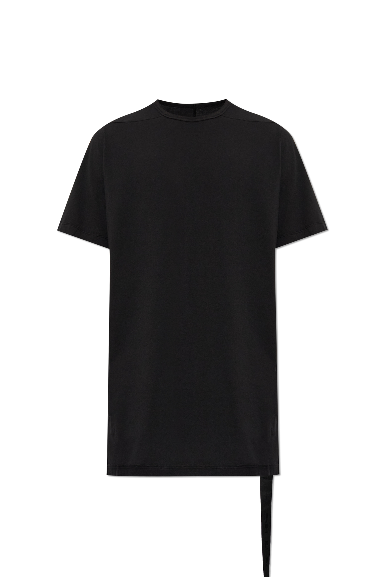 Rick Owens DRKSHDW T-shirt Z Dekoracyjnym Paskiem, Mężczyźni, Czarny