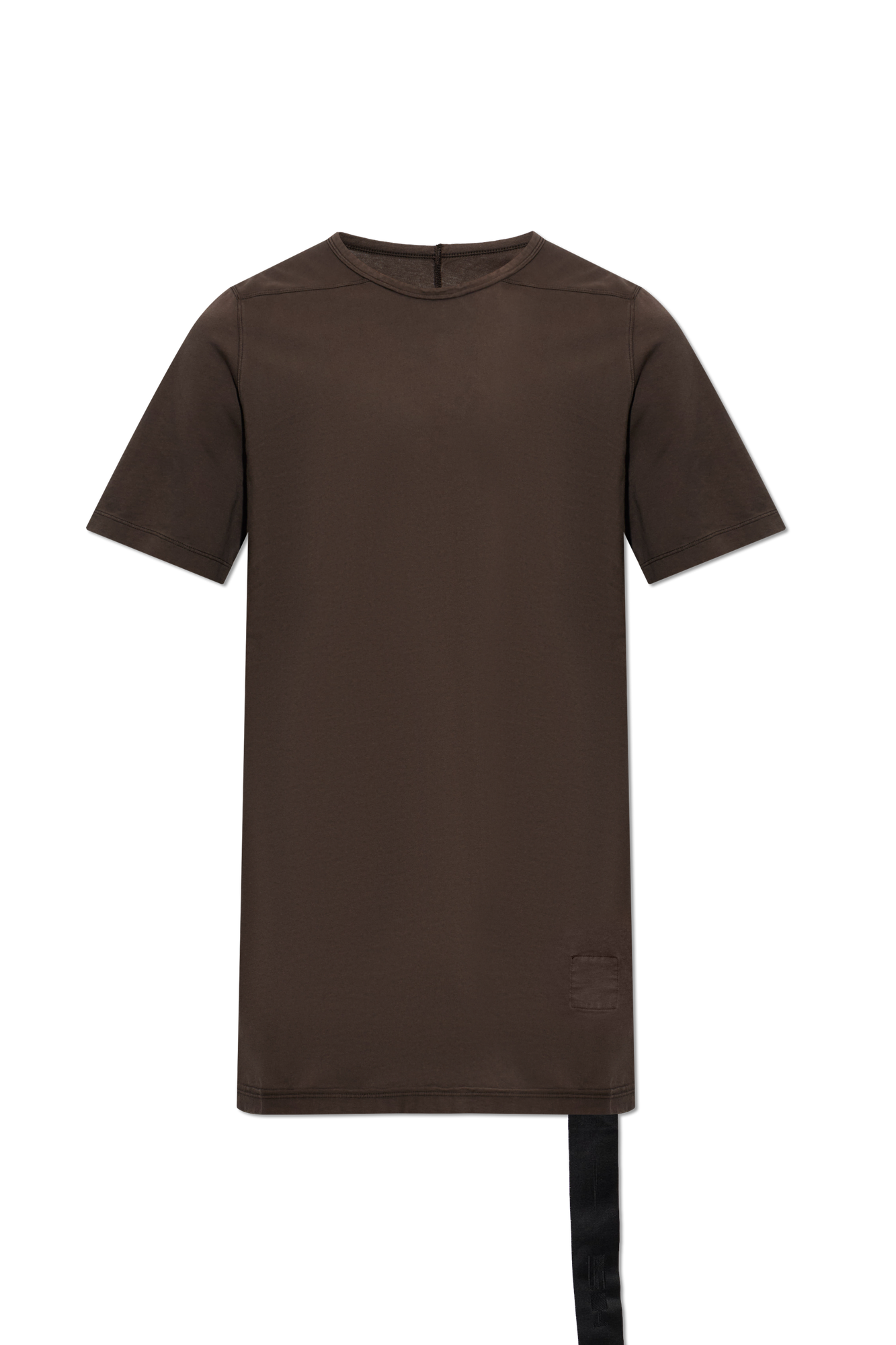 Rick Owens DRKSHDW T-shirt Z Dekoracyjnym Paskiem, Mężczyźni, Brązowy